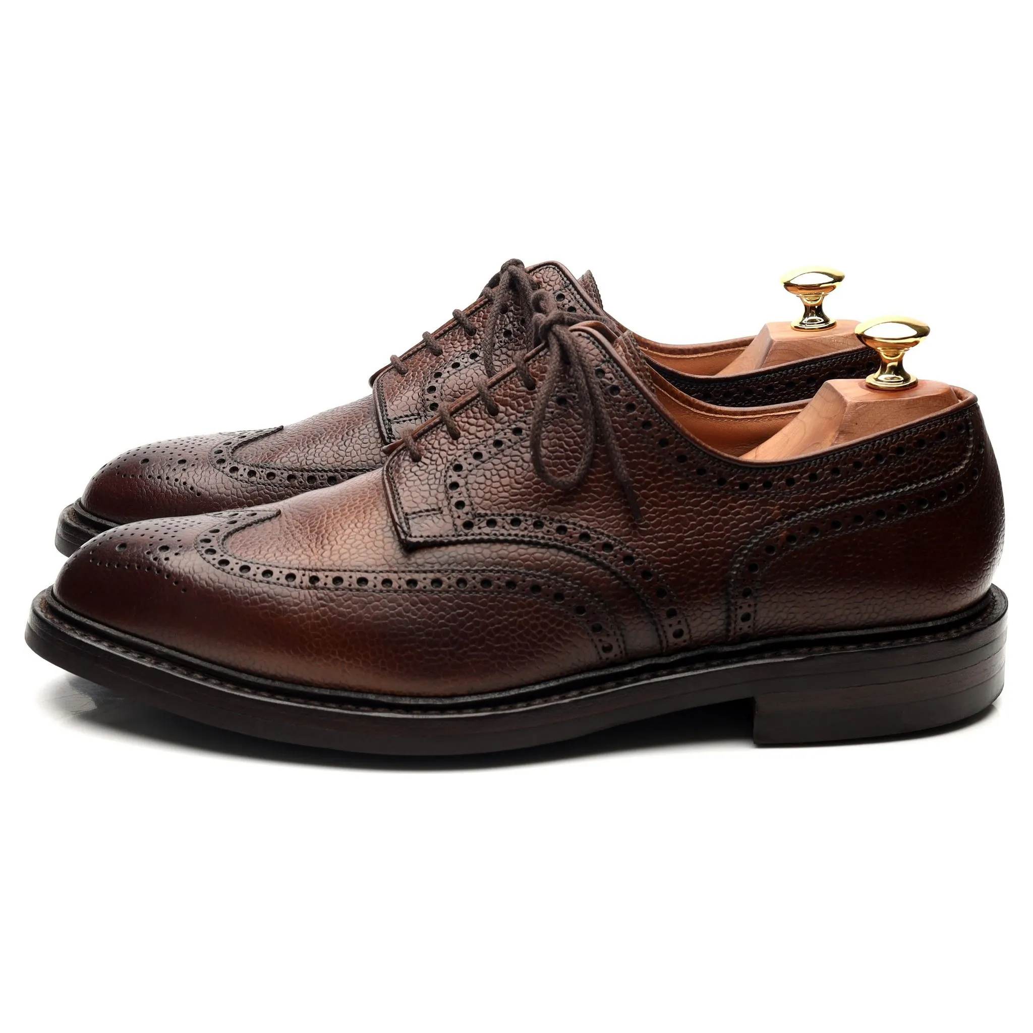 'Pembroke' Dark Brown Leather Derby Brogues UK 9.5 E