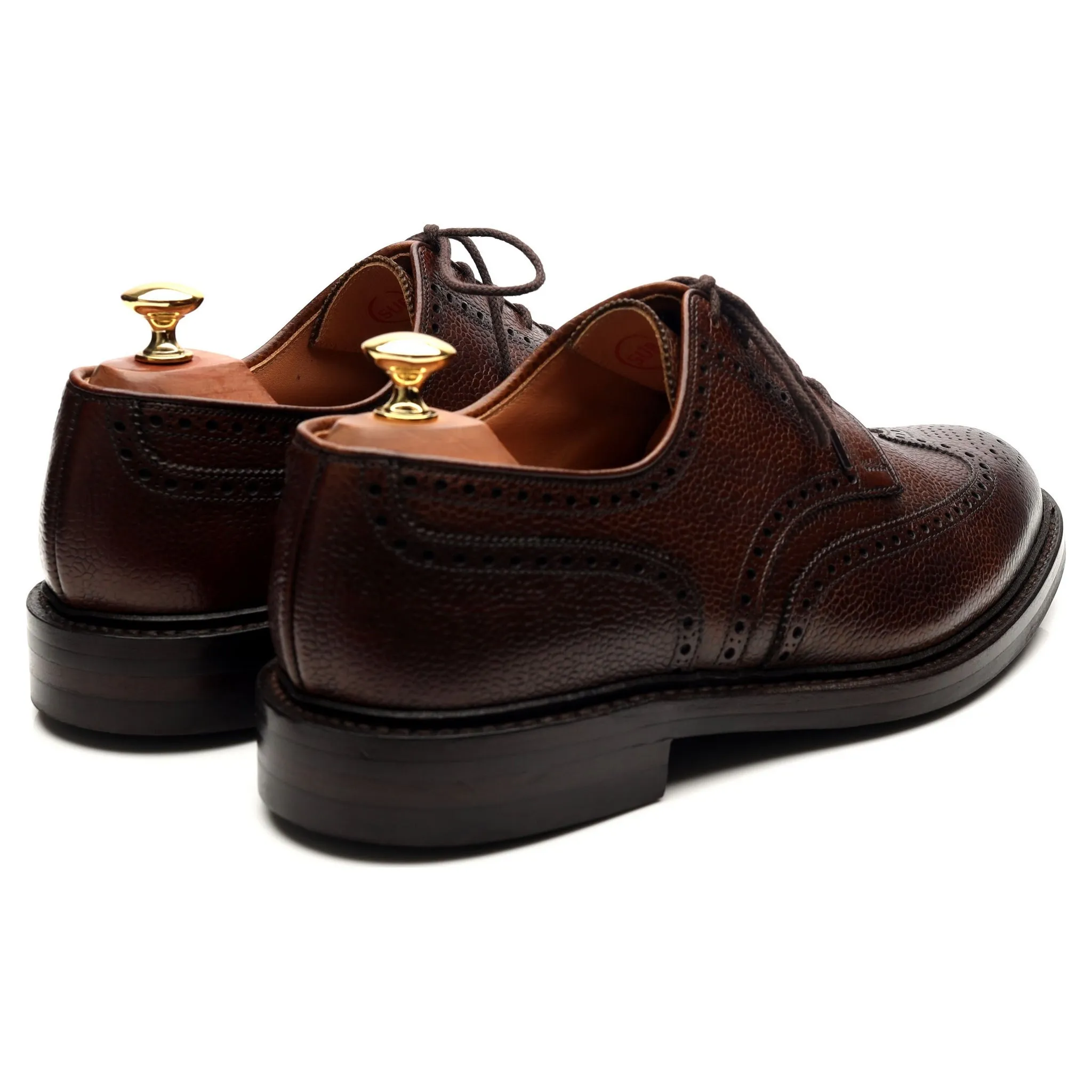 'Pembroke' Dark Brown Leather Derby Brogues UK 9.5 E