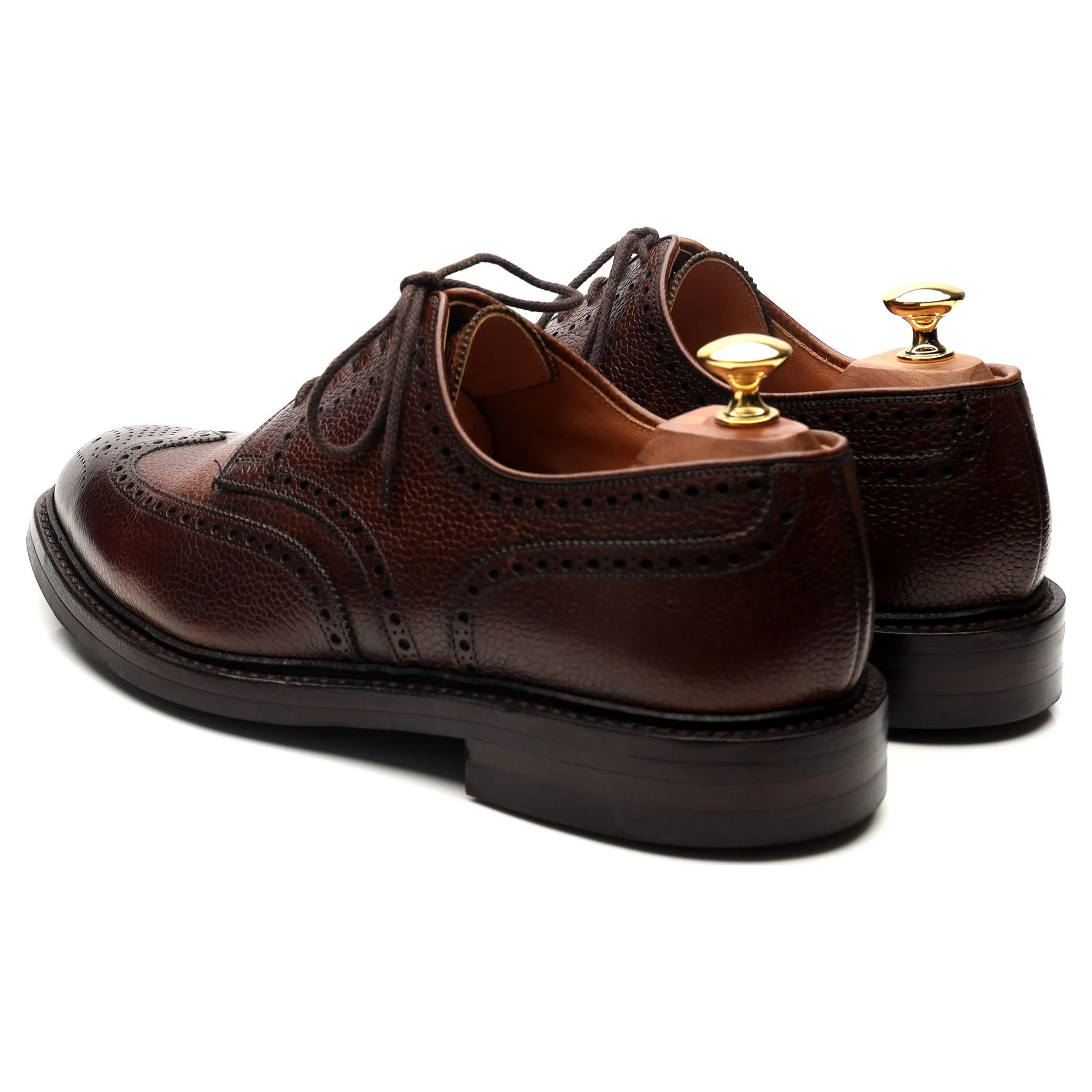 'Pembroke' Dark Brown Leather Derby Brogues UK 9.5 E