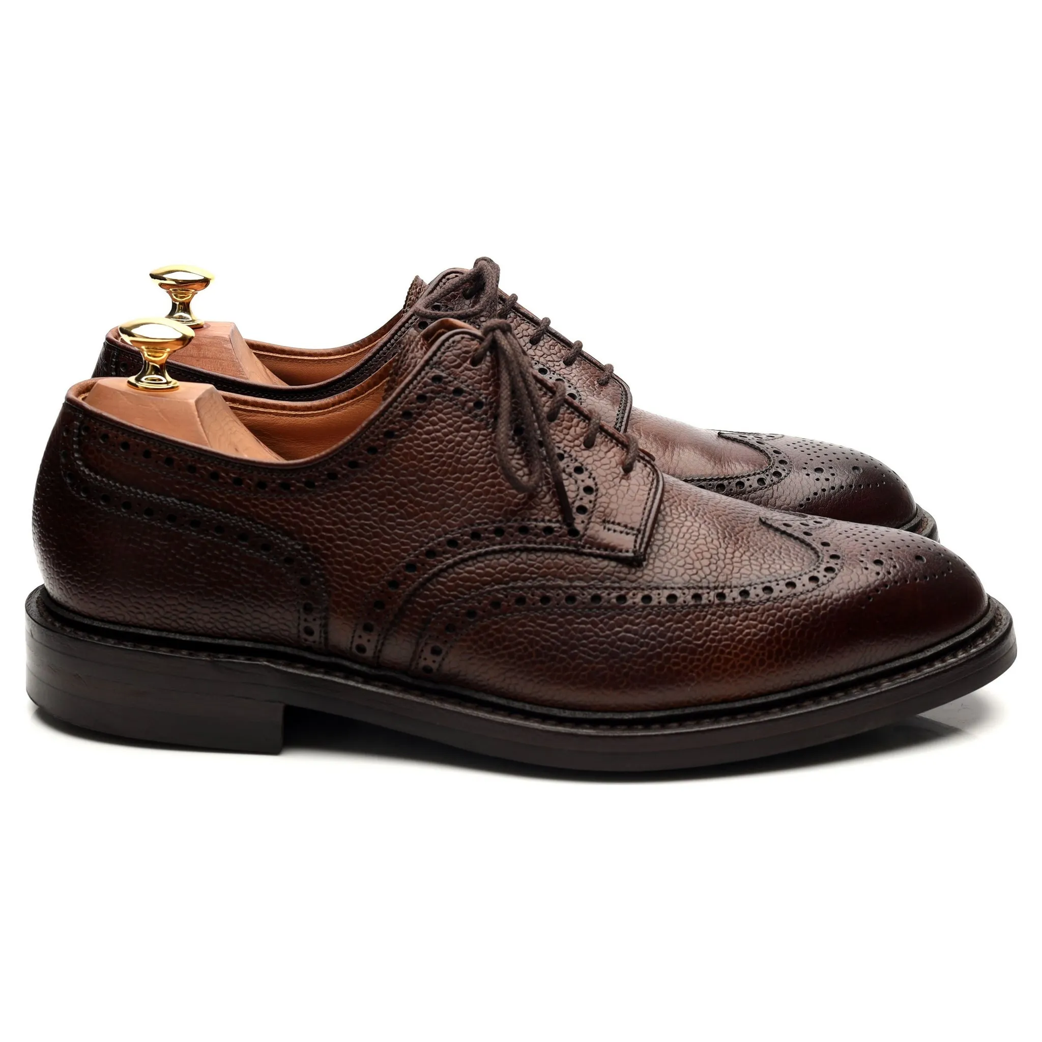 'Pembroke' Dark Brown Leather Derby Brogues UK 9.5 E