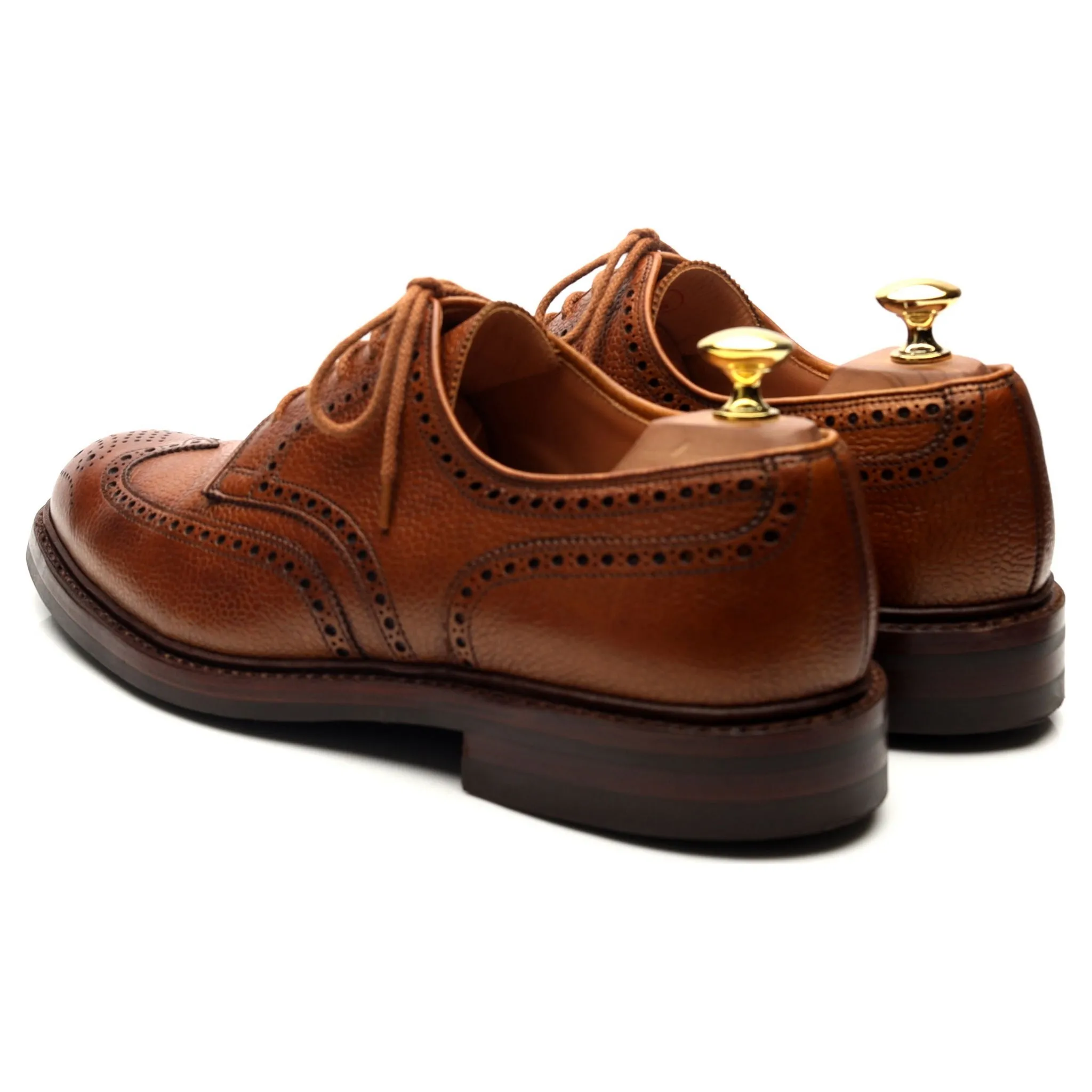 'Pembroke' Tan Brown Leather Derby Brogues UK 8 E