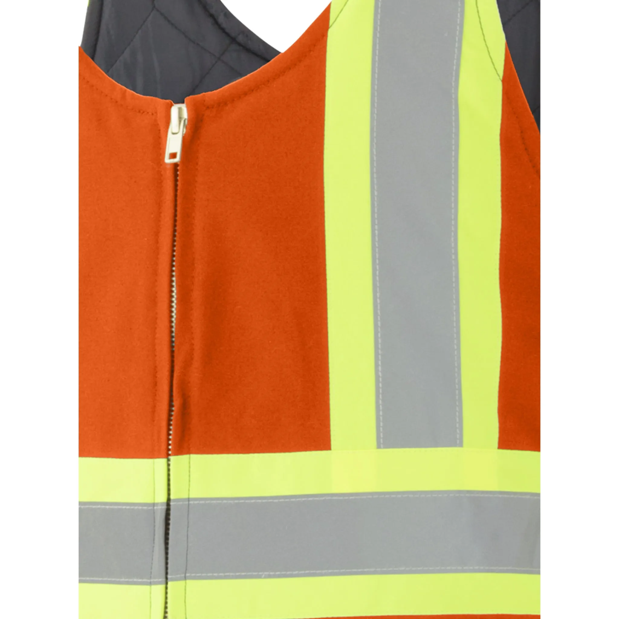 Pioneer Men's Hi-Vis Quilted Cotton Duck Bib Overalls - CSA Approved, Insulated, Reflective, Durable | 10.5oz Fabric, Adjustable Fit | Sizes S-4XL