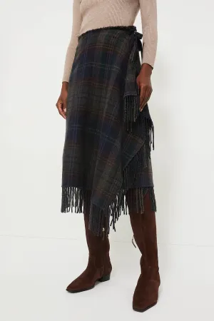 Plaid Multi Wool Blend Leonna Skirt