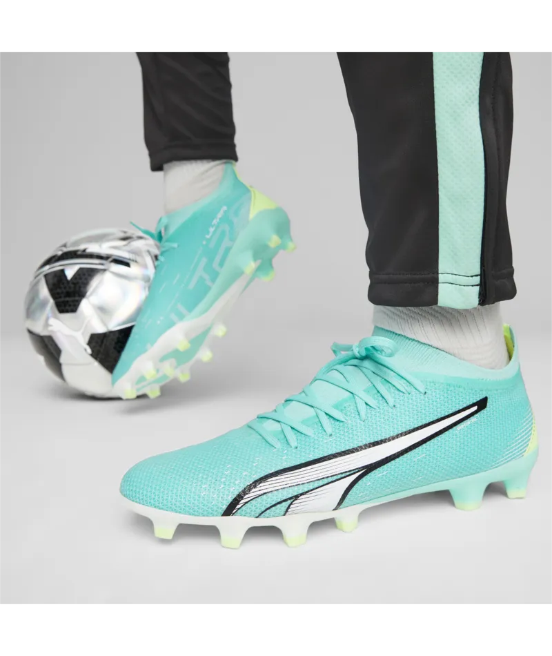 Puma Ultra Match FG/AG Soccer Cleats 107217 03 ELECTRIC PEPPERMINT-PUMA WHITE-FAST YELLOW