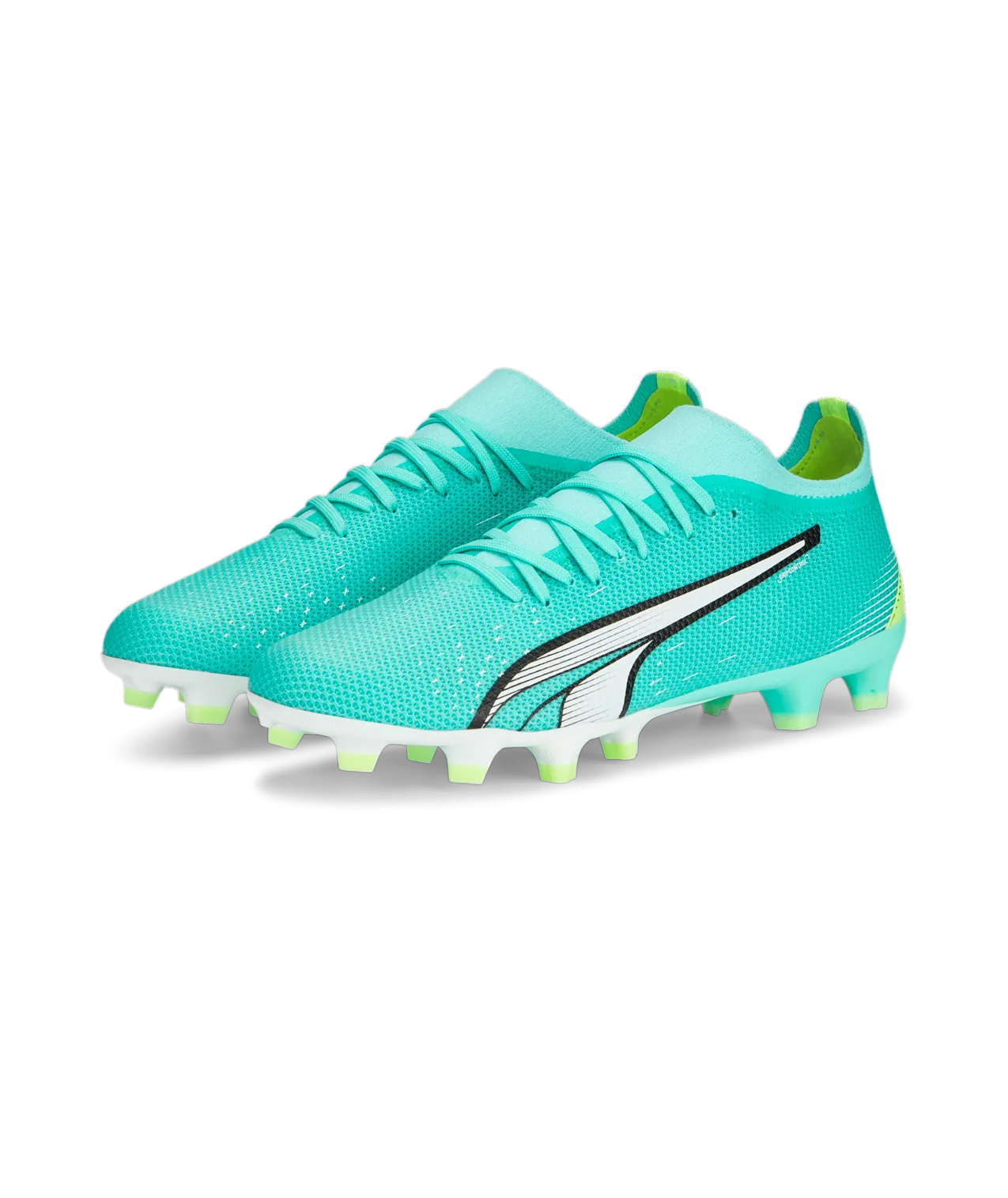 Puma Ultra Match FG/AG Soccer Cleats 107217 03 ELECTRIC PEPPERMINT-PUMA WHITE-FAST YELLOW