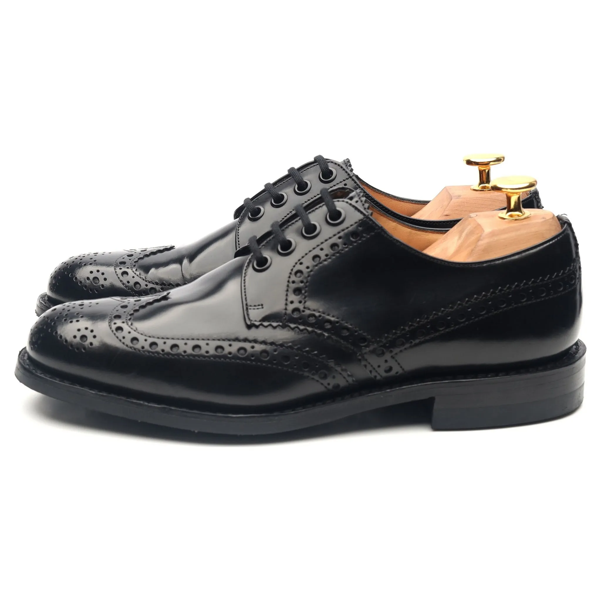 'Ramsden' Black Leather Derby Brogues UK 5.5 F