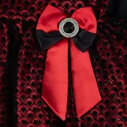 Red Glittery Bow Frock