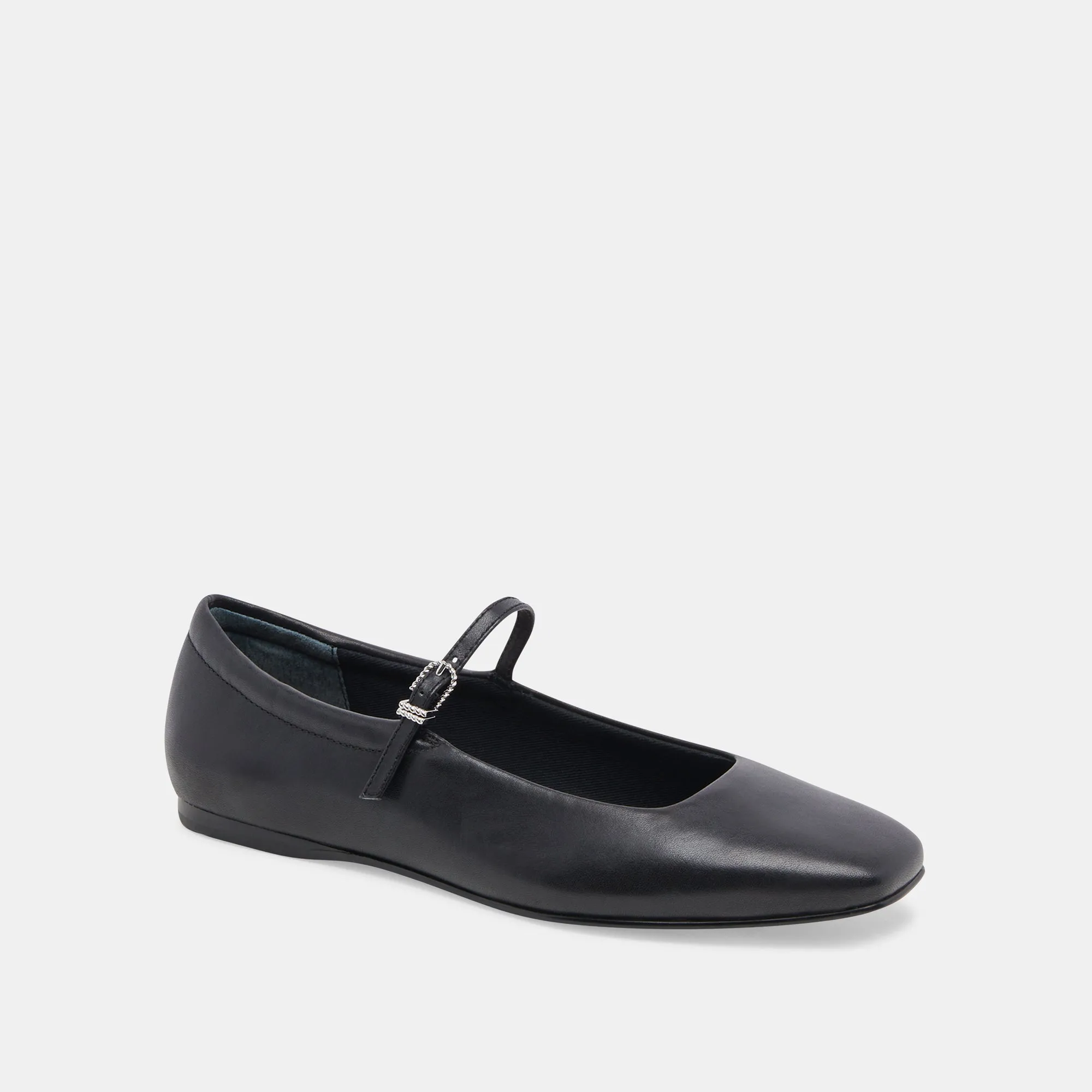 REYES BALLET FLATS BLACK LEATHER