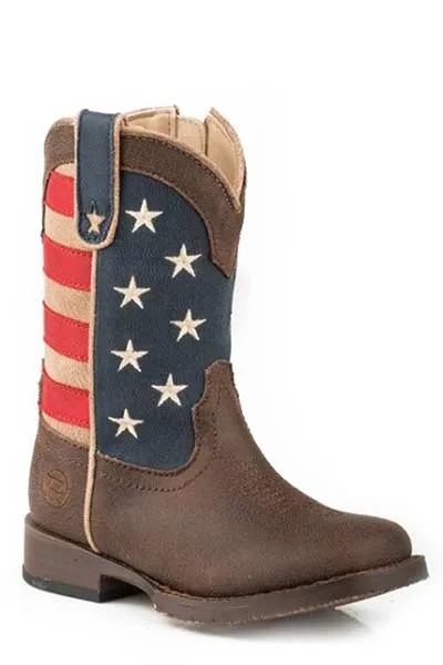 Roper Toddler Boys Square Toe American Patriot Boots Style 09-017-1902-0380