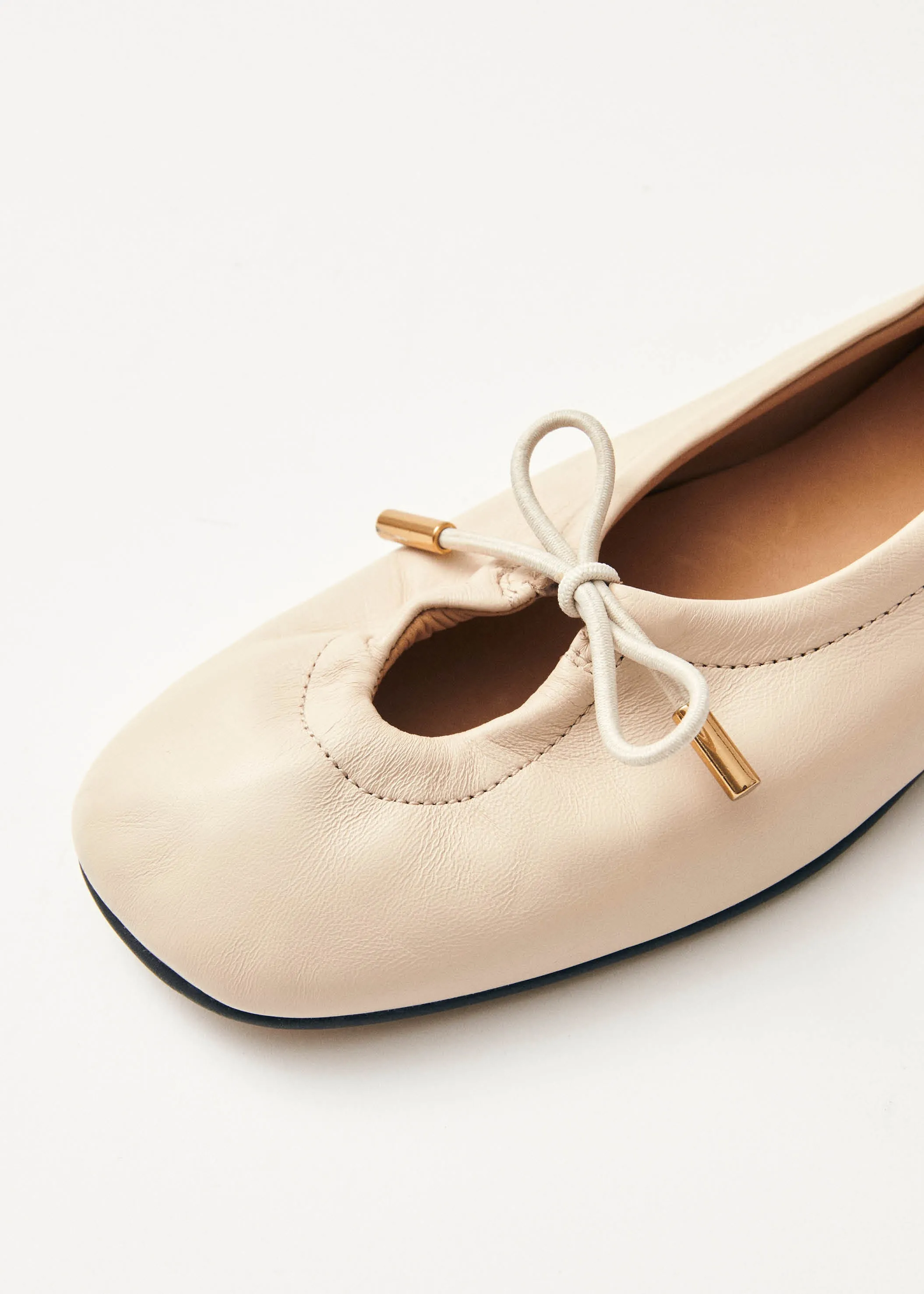 Rosalind Cream Leather Ballet Flats