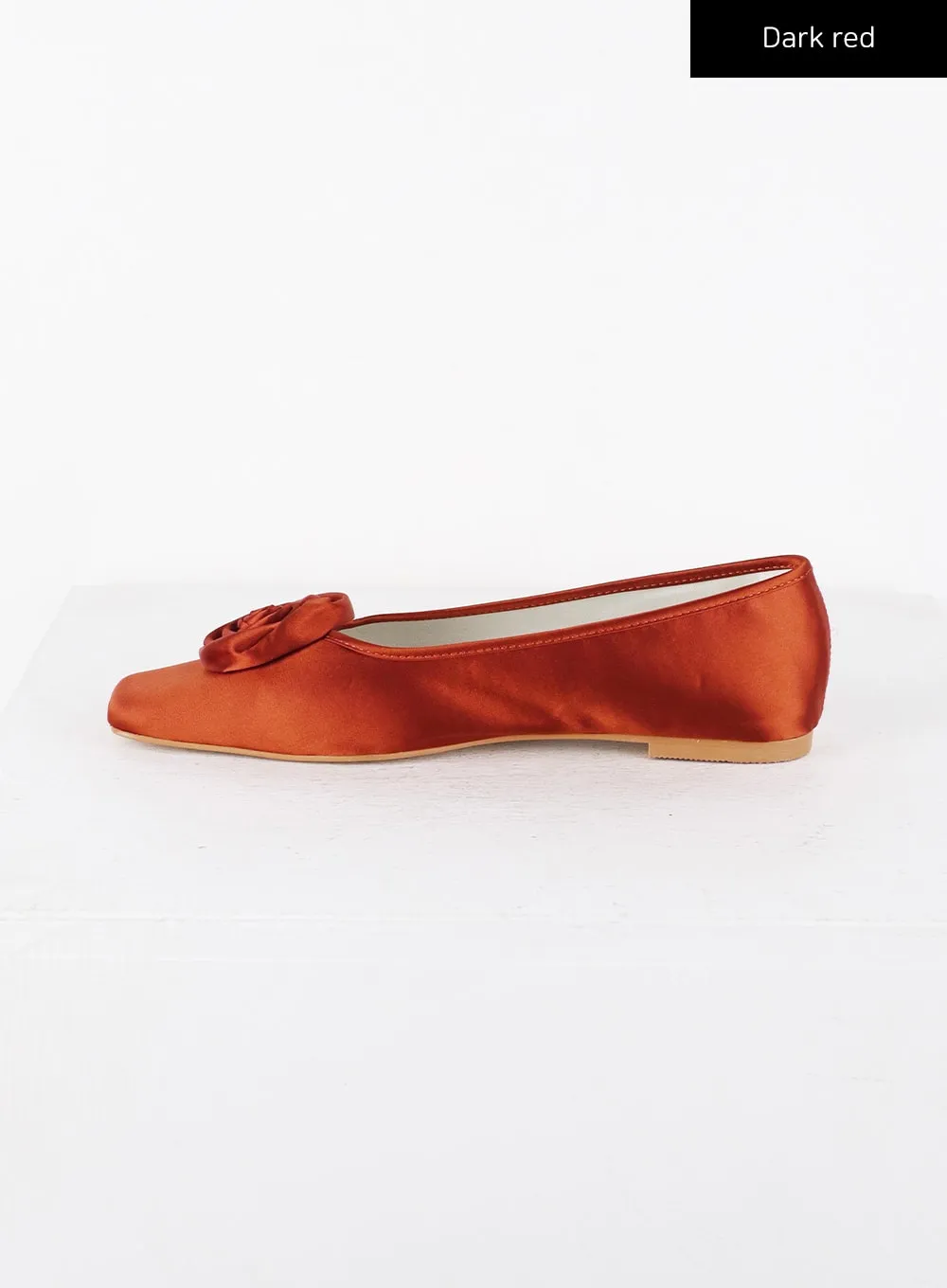 Rose Corsage Square Toe Ballet Flats CD315