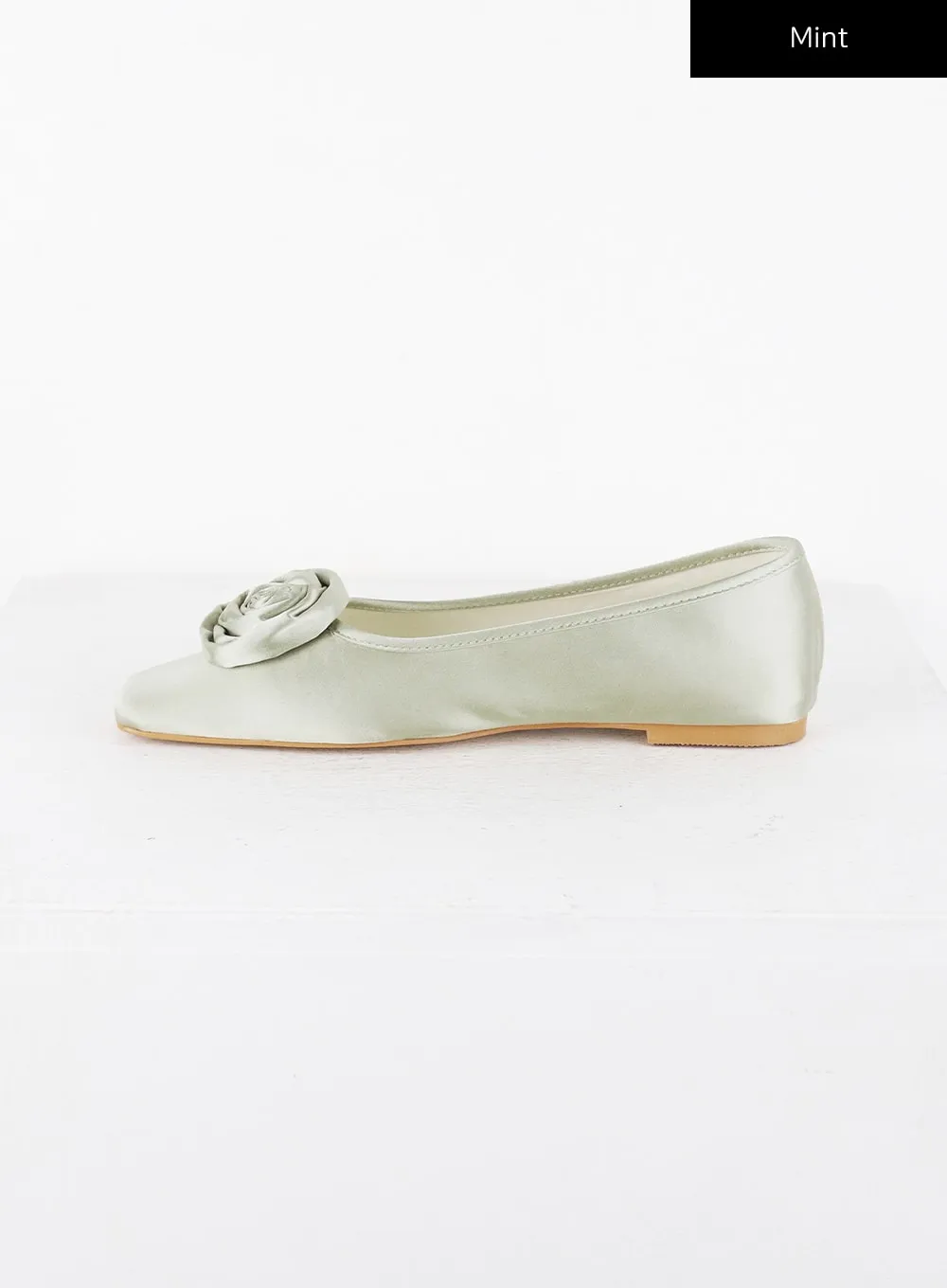 Rose Corsage Square Toe Ballet Flats CD315