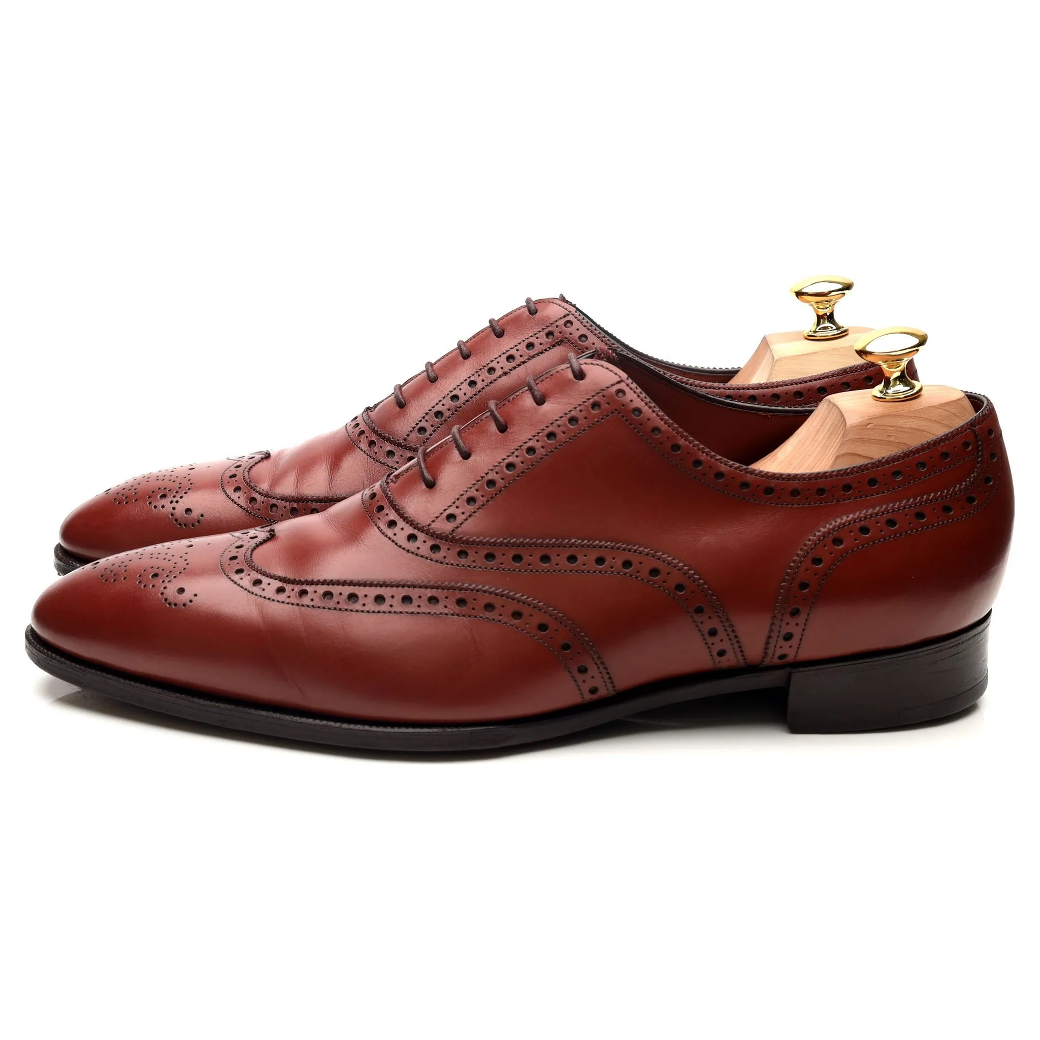 'Rothschild' Rosewood Brown Leather Oxford Brogues UK 11 F