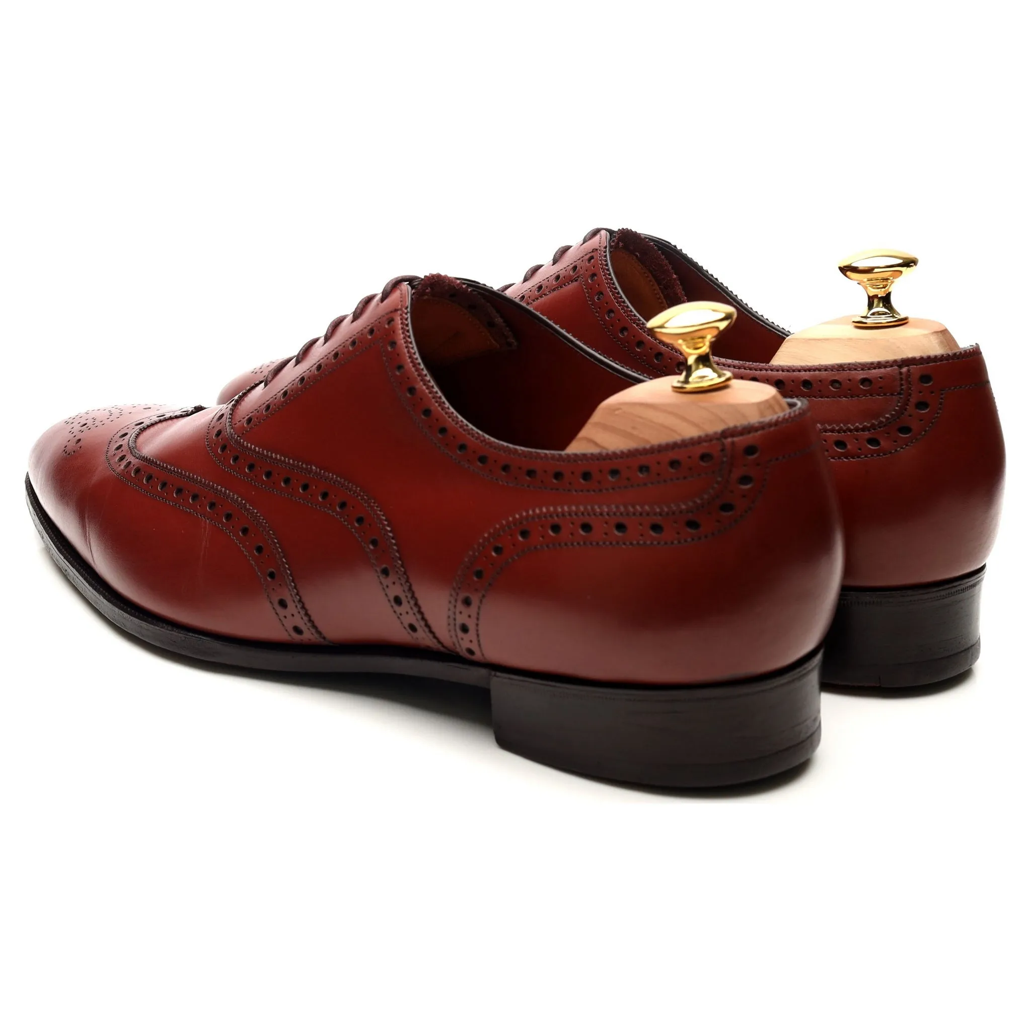 'Rothschild' Rosewood Brown Leather Oxford Brogues UK 11 F