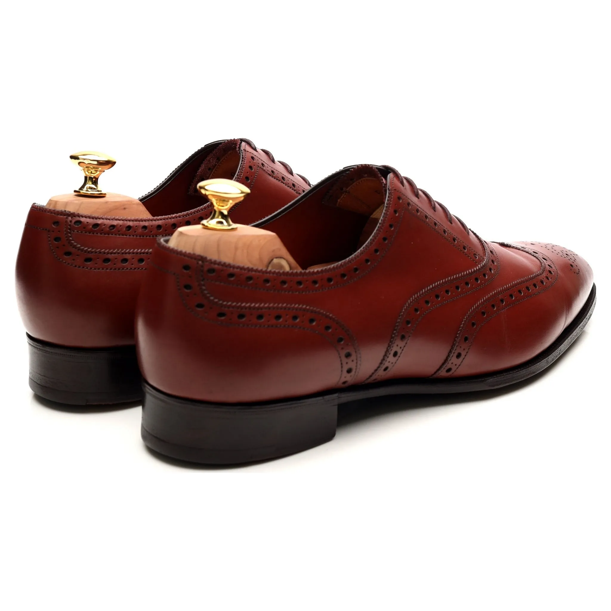 'Rothschild' Rosewood Brown Leather Oxford Brogues UK 11 F