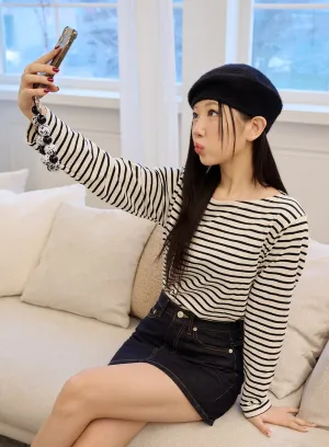 Round Neck Striped Long Sleeve Tee OD326