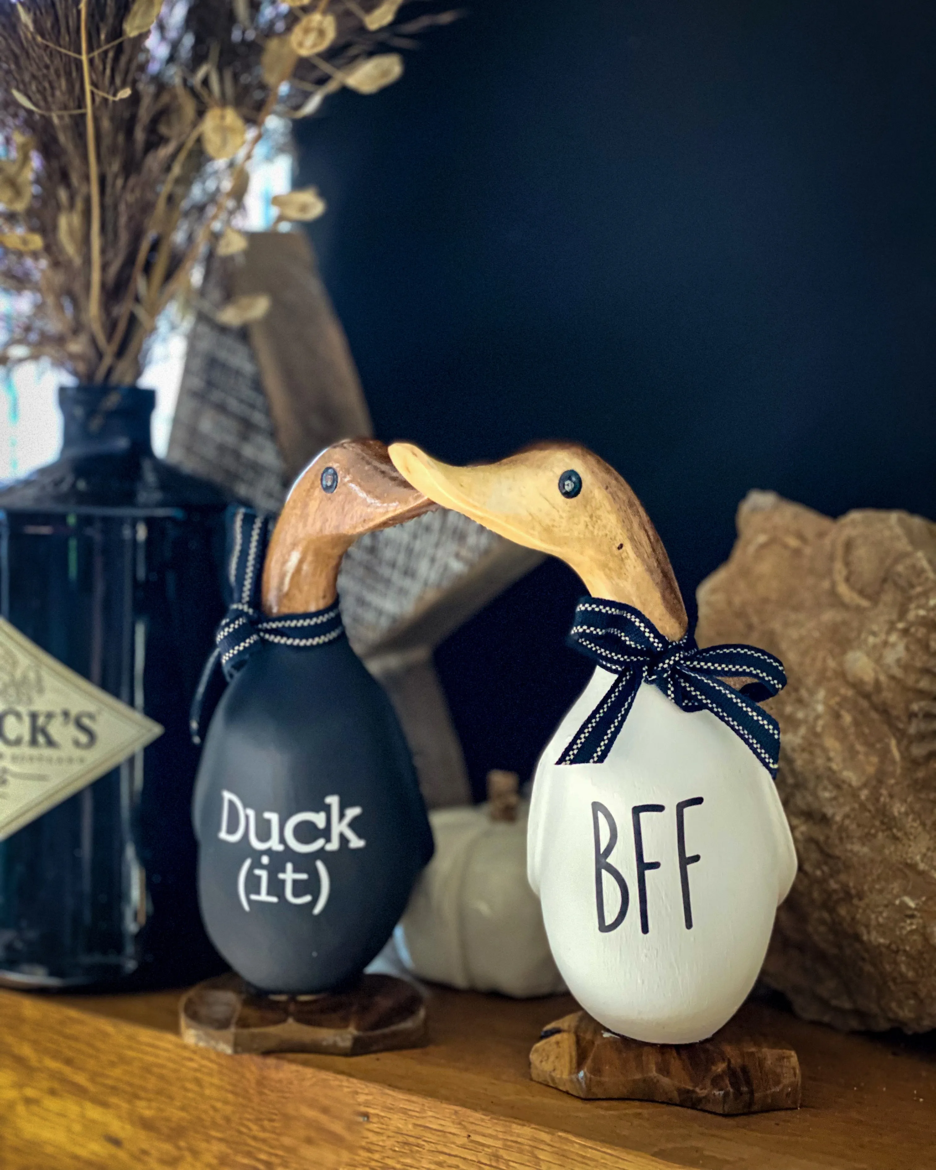 Rude as duck… ducks! - Decorated Wooden Duck in Boots by Mrs H the Duck Lady