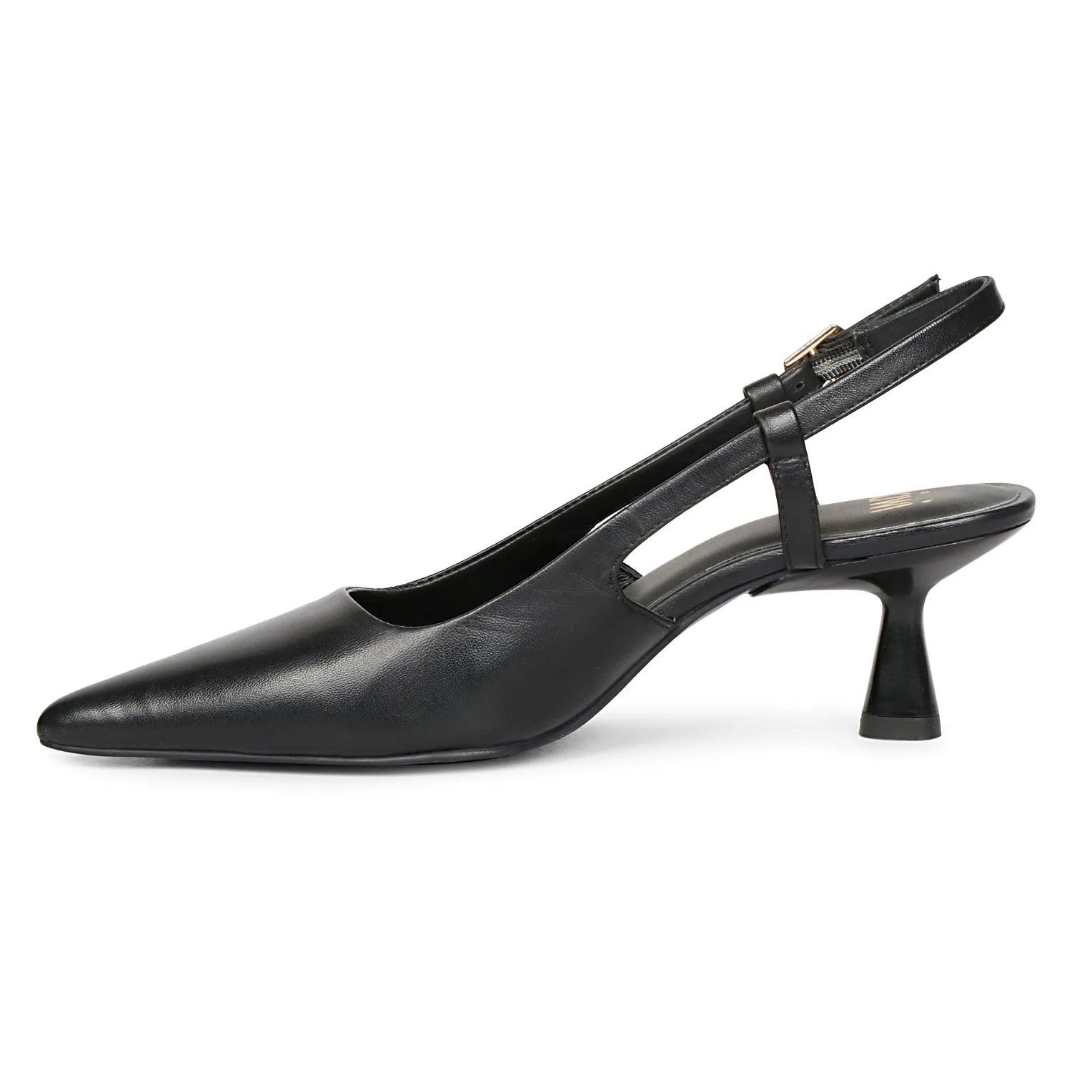 Saint Cynara Black Sling Back  Kitten Heel Pumps