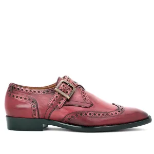 Saint Gerardo Burgundy Leather Single Monk Strap Brogues