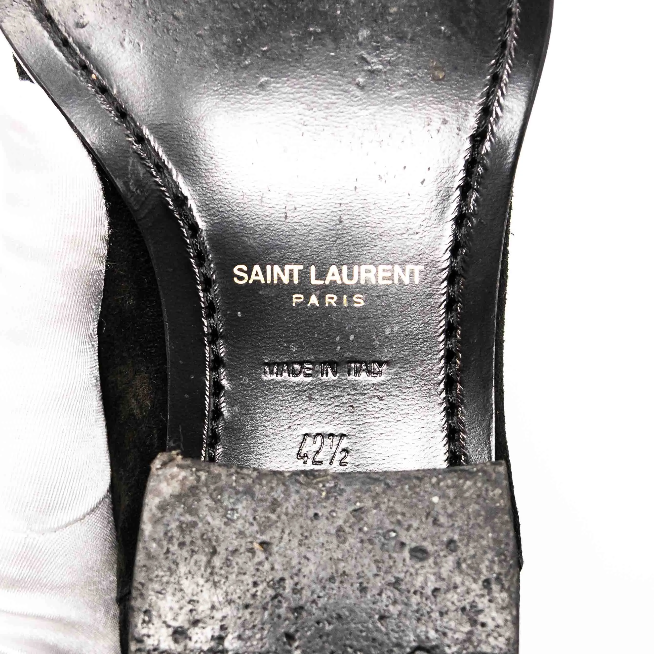 Saint Laurent Black Wyatt Chelsea Boots 42.5