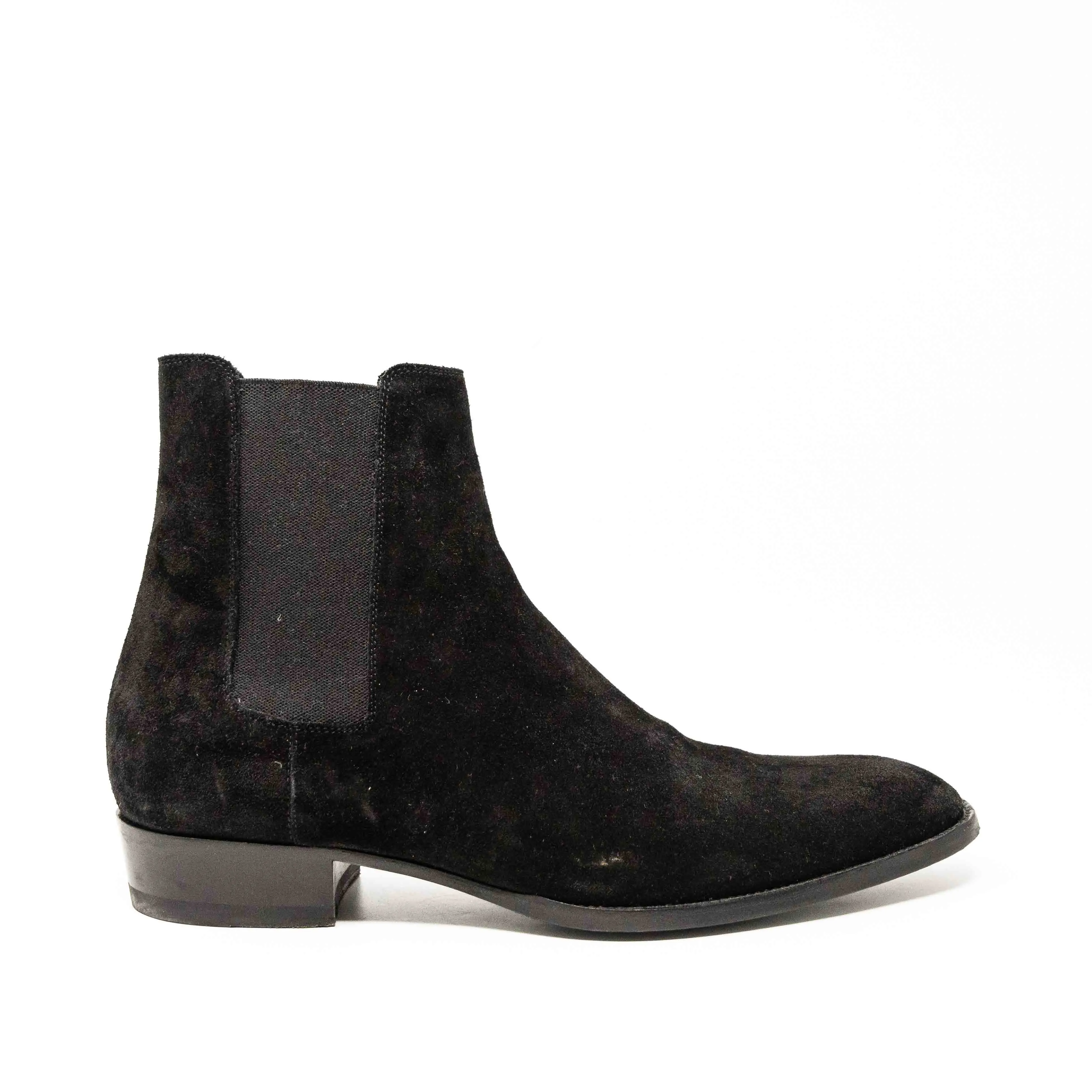 Saint Laurent Black Wyatt Chelsea Boots 42.5