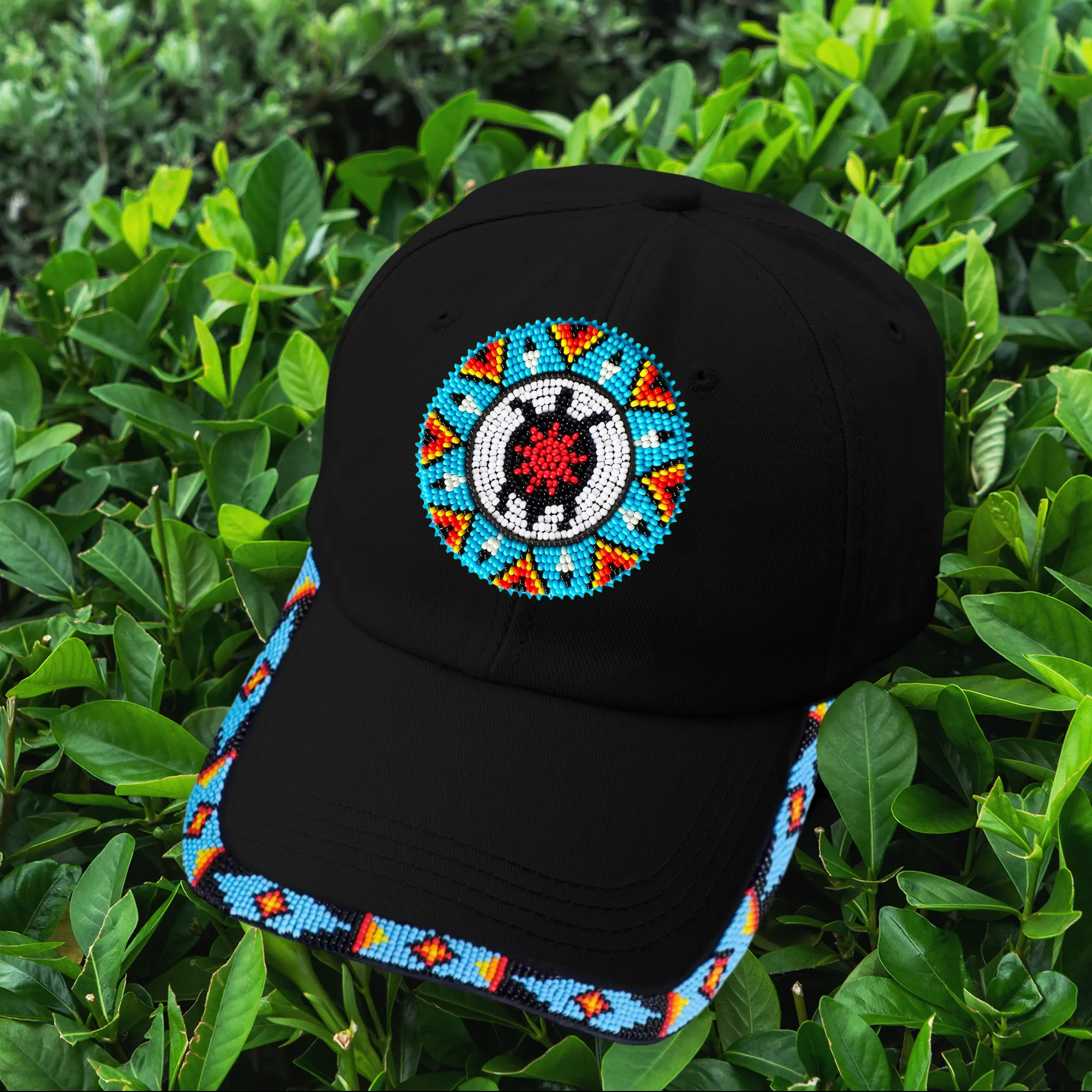 SALE 50% OFF - Blue Turtle Baseball Cap With Patch And Brim Cotton Unisex Native American Style