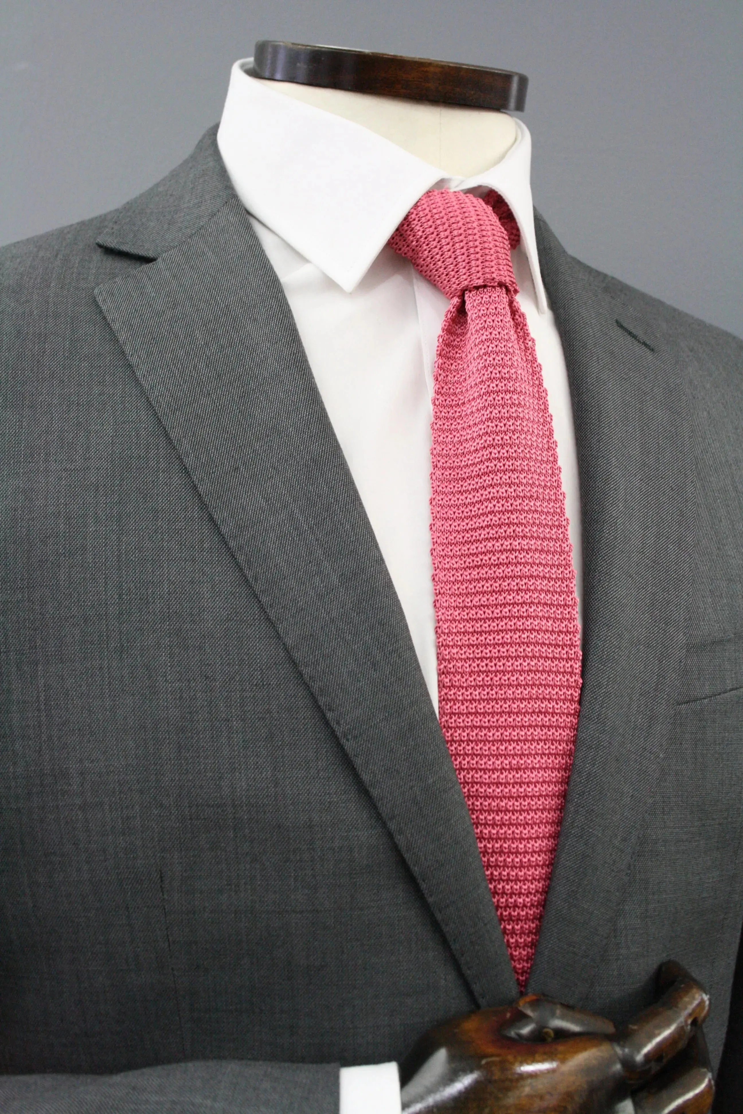 Salmon Pink Knitted Silk Tie