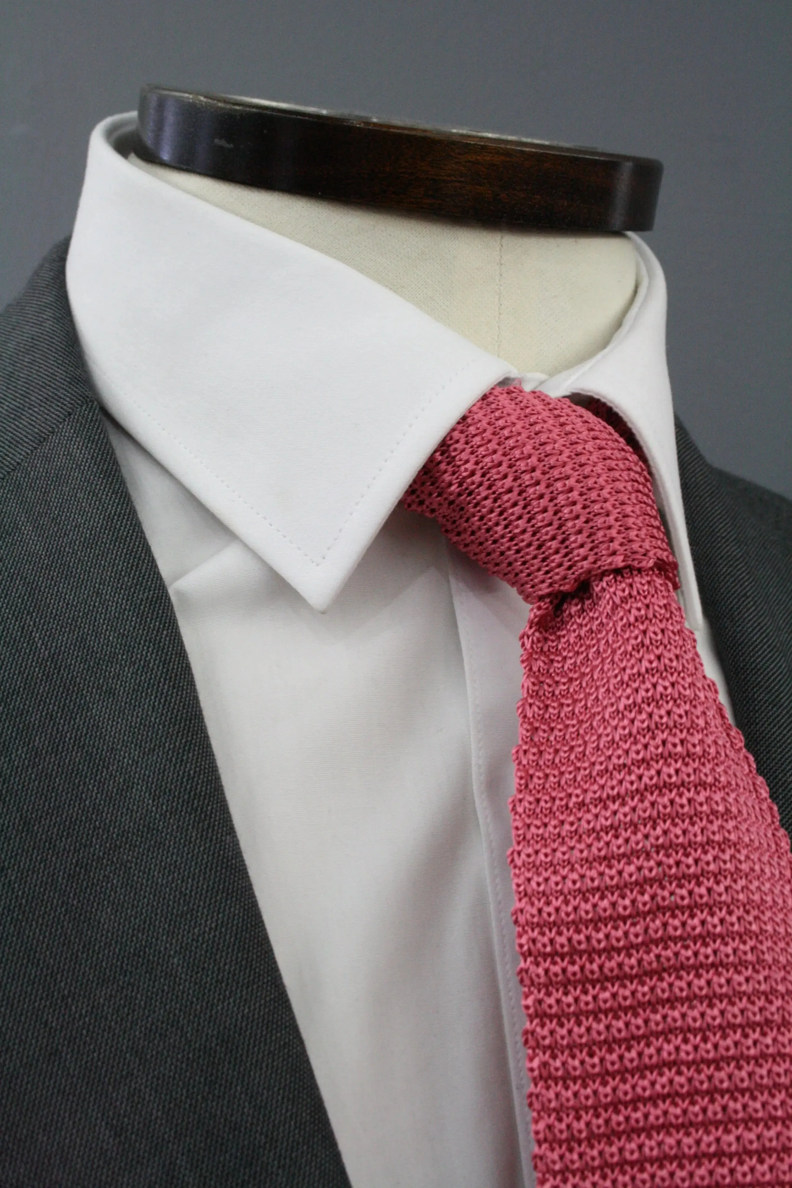 Salmon Pink Knitted Silk Tie