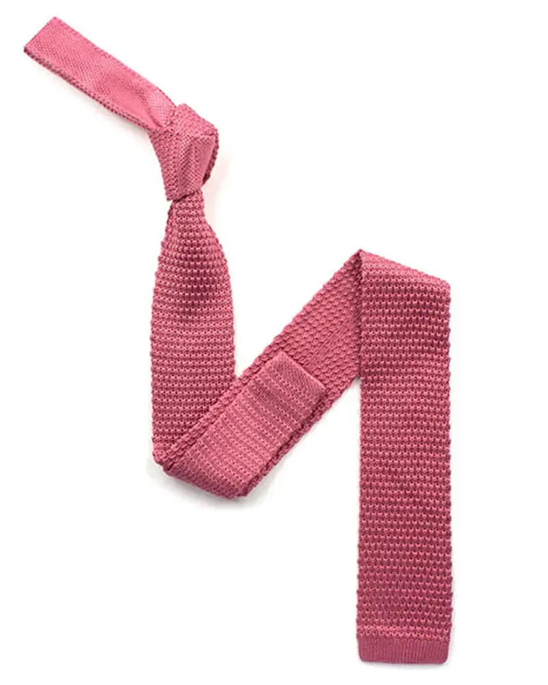 Salmon Pink Knitted Silk Tie