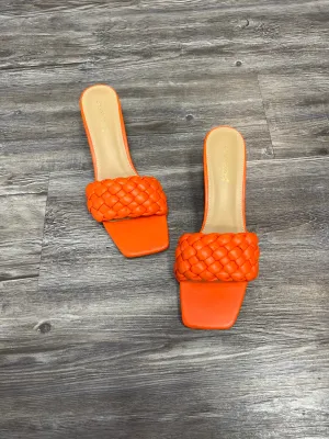 Sandals Heels Kitten By Shoedazzle In Orange, Size: 9.5