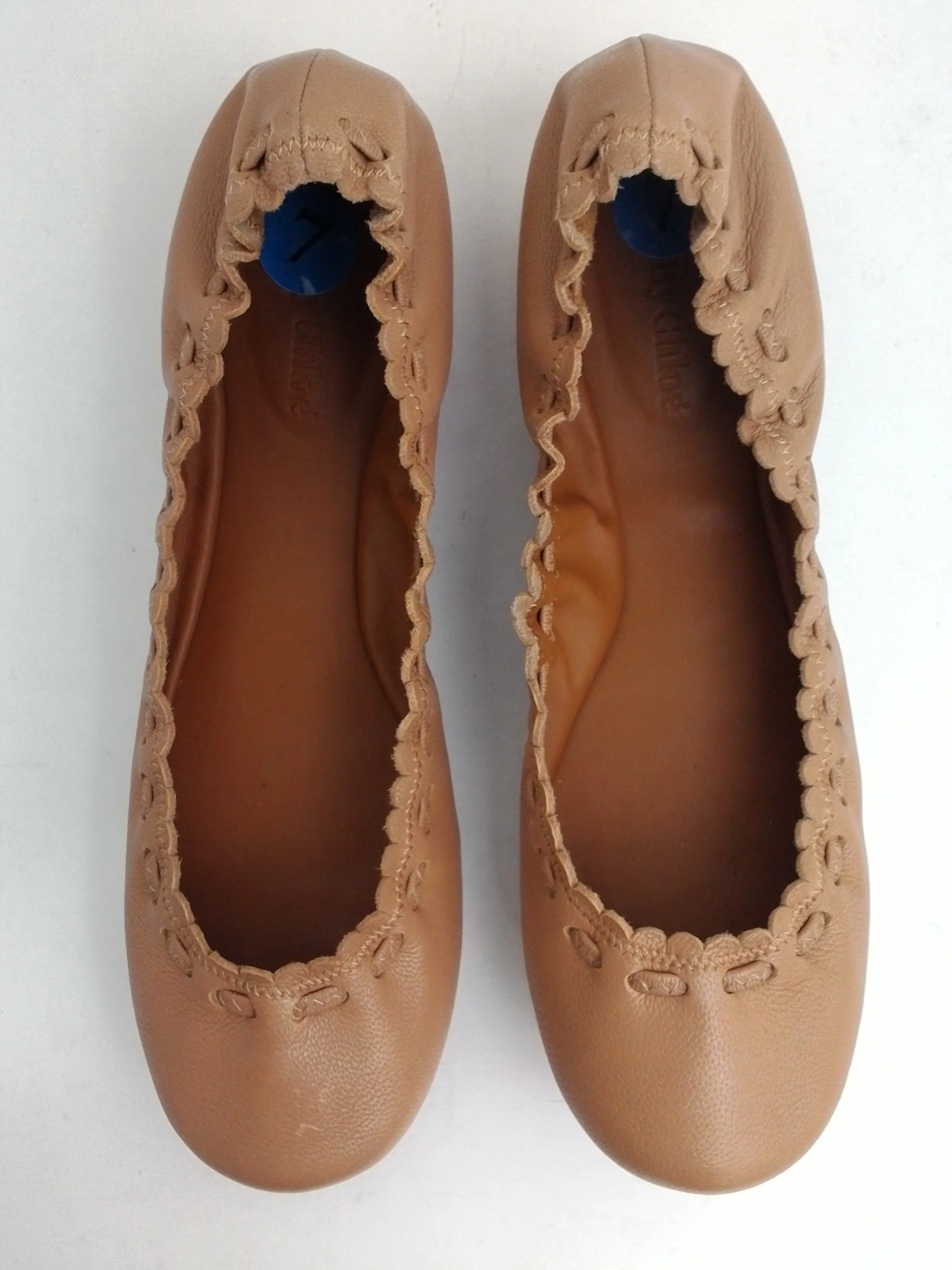 See by Chloé Women's Jane Point Ballet Flats Biscotto Tan Size 7 M