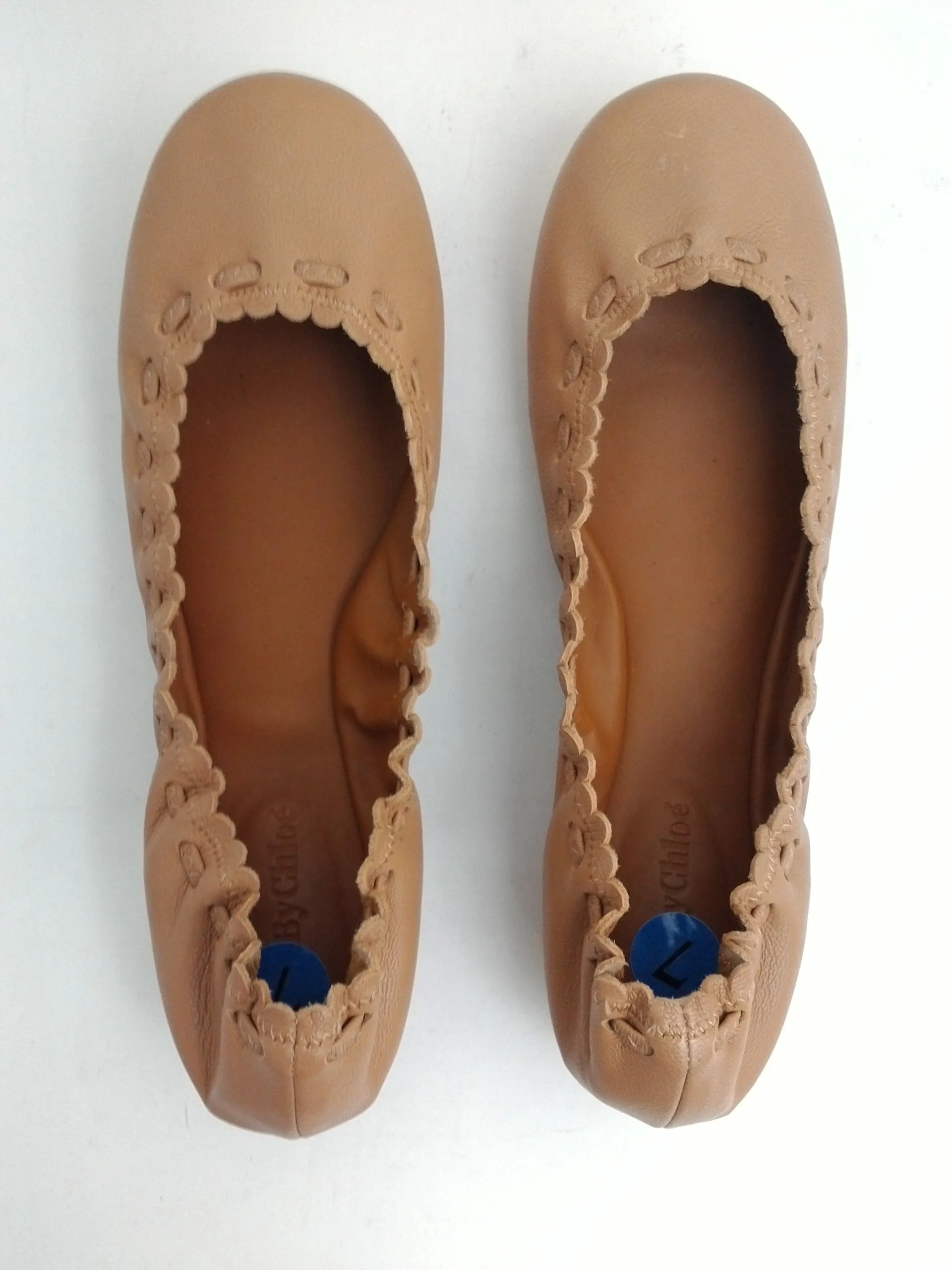 See by Chloé Women's Jane Point Ballet Flats Biscotto Tan Size 7 M