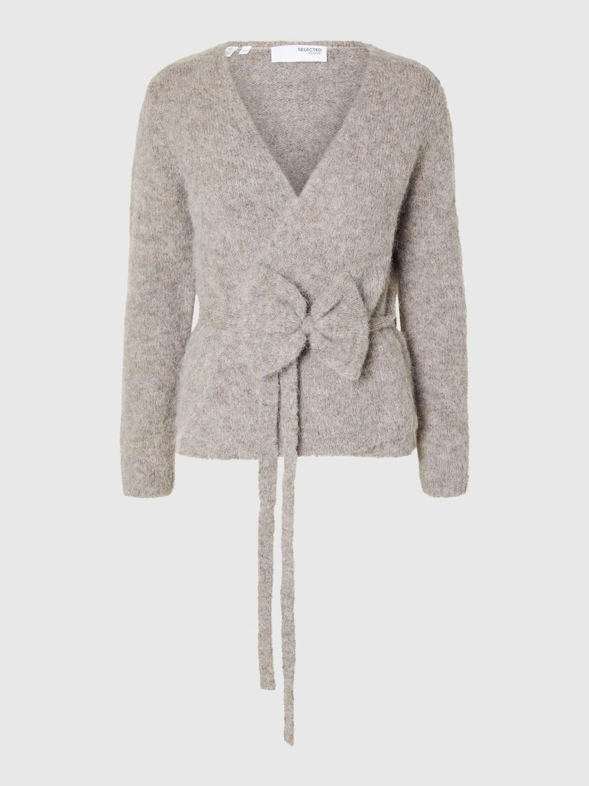 Selected Femme Gabella Knit Wrapped Cardigan Steel Grey