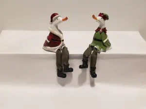 Sitting dangly legs Duck Christmas decorations