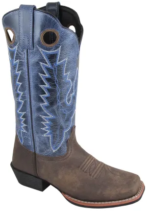 Smoky Mountain Womens Mesa Brown/Navy Leather Cowboy Boots