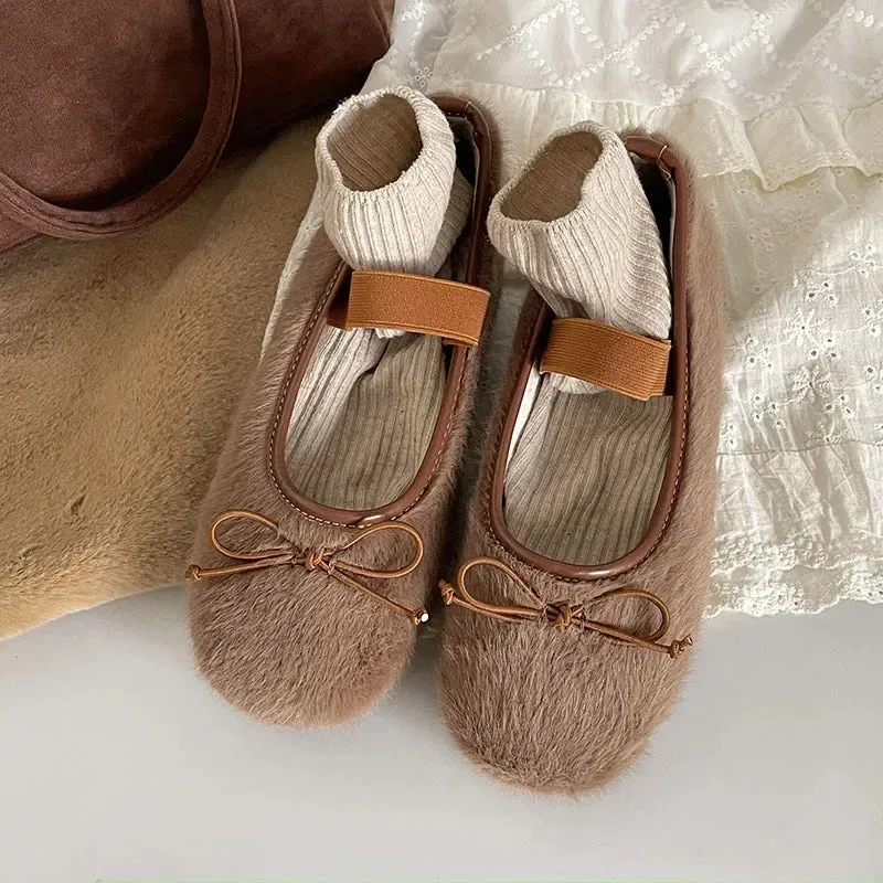 Sohiwoo New Autumn Comfortable Ballet Style Flat Shallow Mouth Single Shoes Women with Skirt Soft Bottom Mary Jane Shoes