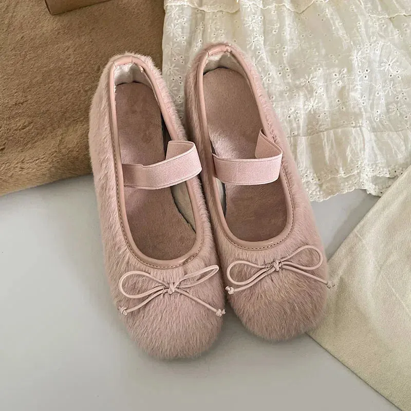 Sohiwoo New Autumn Comfortable Ballet Style Flat Shallow Mouth Single Shoes Women with Skirt Soft Bottom Mary Jane Shoes