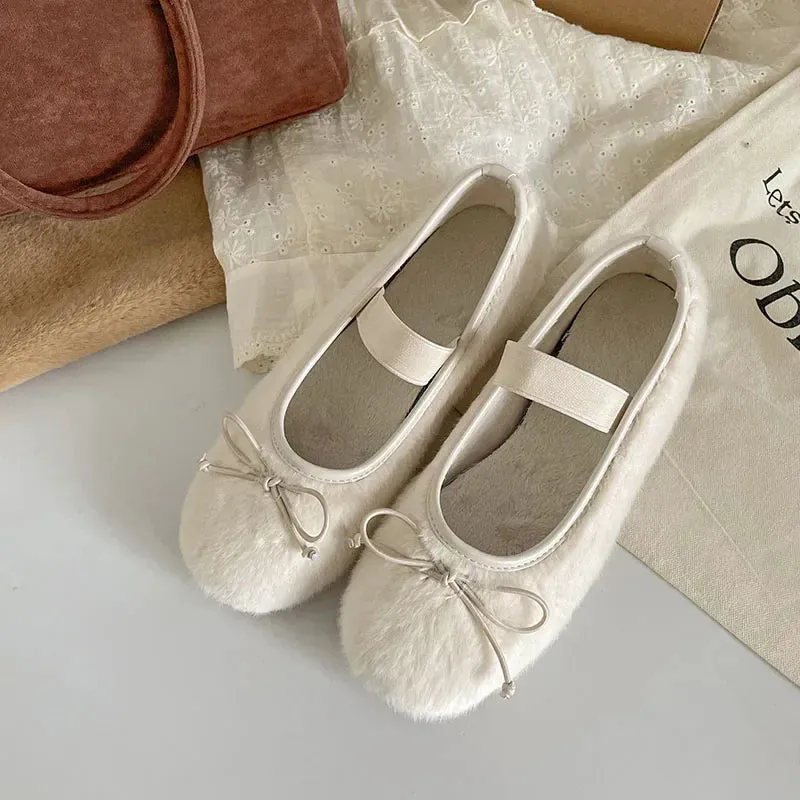 Sohiwoo New Autumn Comfortable Ballet Style Flat Shallow Mouth Single Shoes Women with Skirt Soft Bottom Mary Jane Shoes