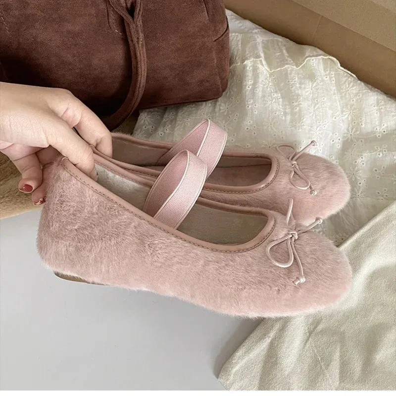 Sohiwoo New Autumn Comfortable Ballet Style Flat Shallow Mouth Single Shoes Women with Skirt Soft Bottom Mary Jane Shoes