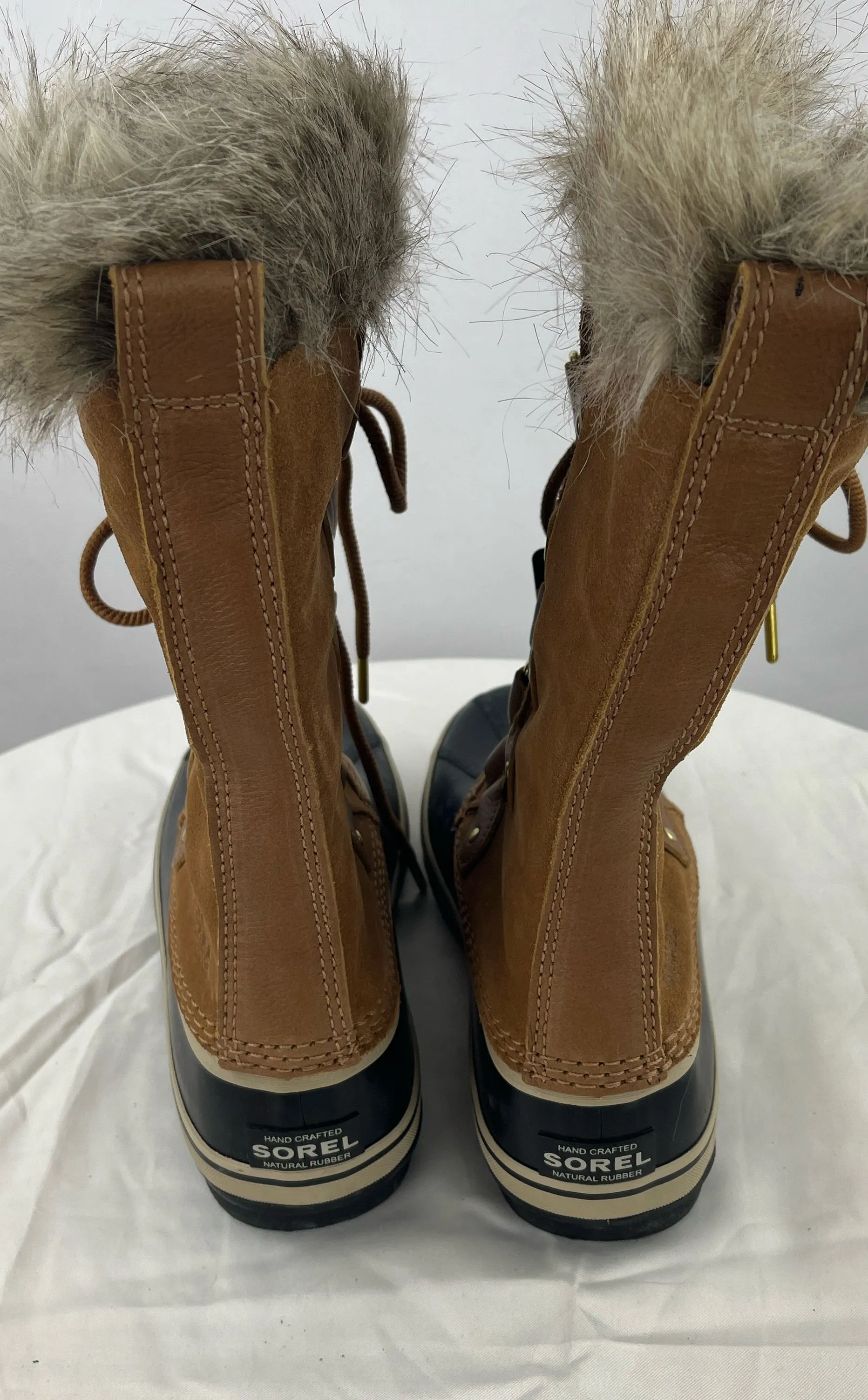 Sorel Women's Brown/Tan WP Tofino Winter Snow Duck Boots W/Faux Fur Size 8.5