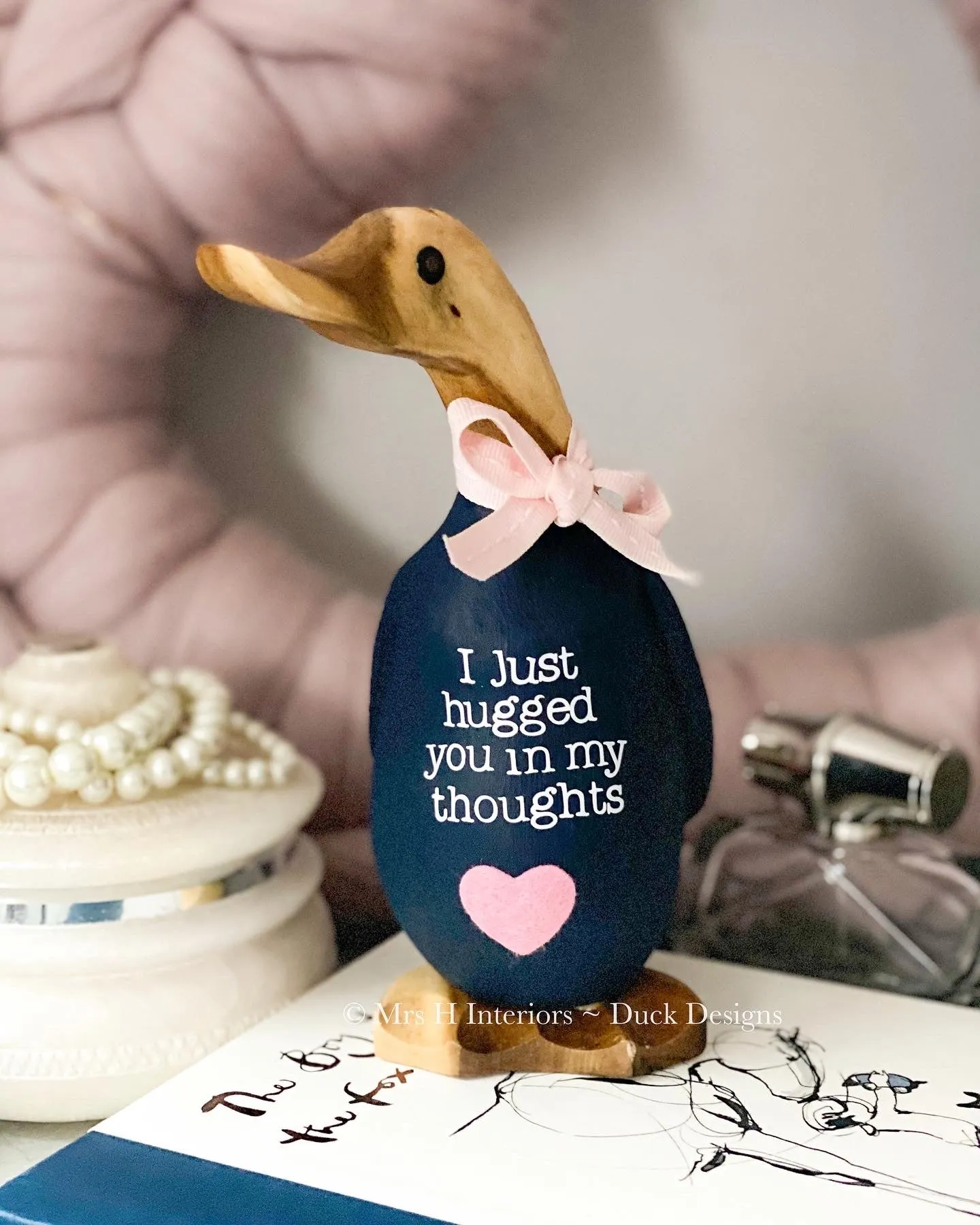 Squeeze - Decorated Wooden Duck in Boots by Mrs H the Duck Lady