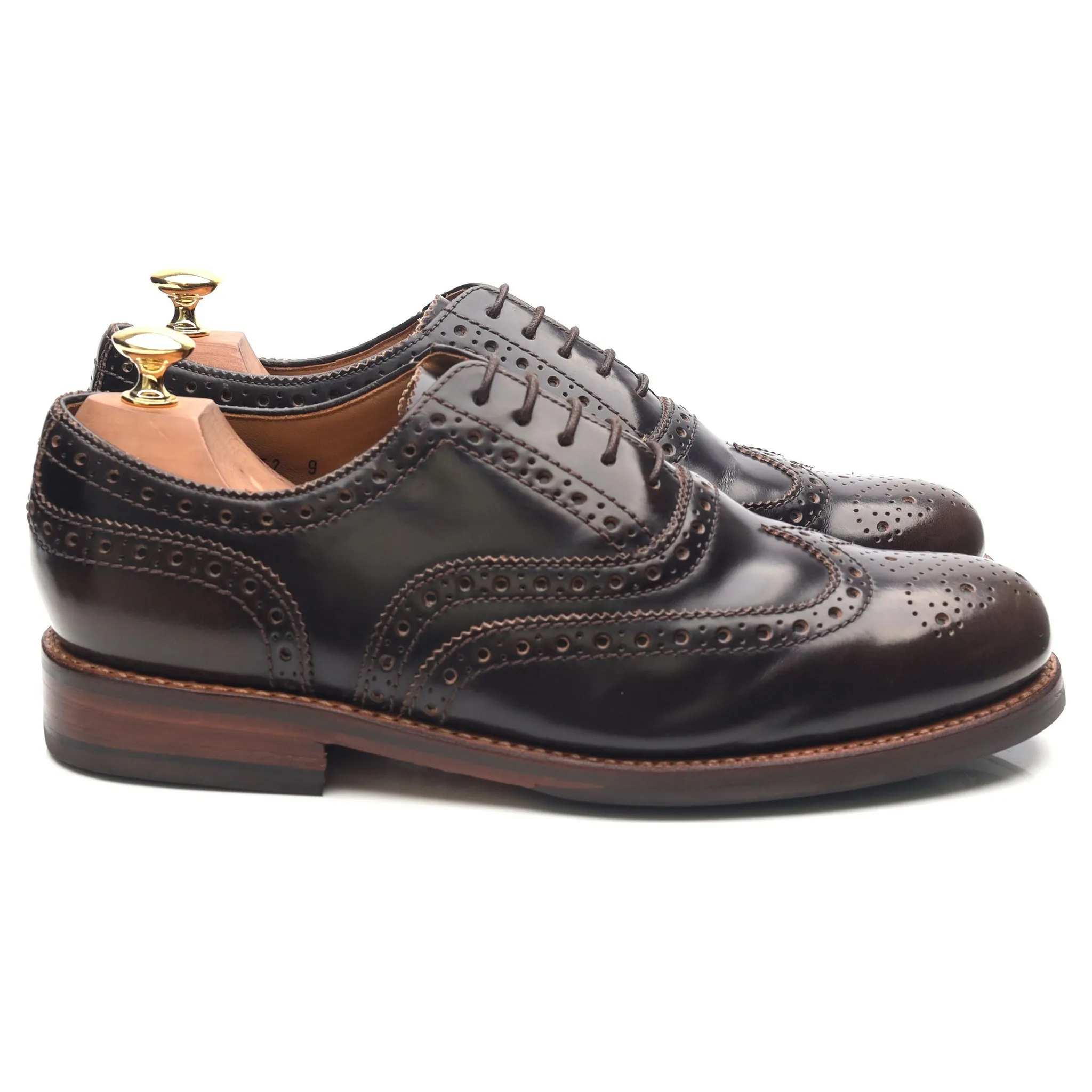 'Stanley' Dark Brown Leather Brogues UK 9 G