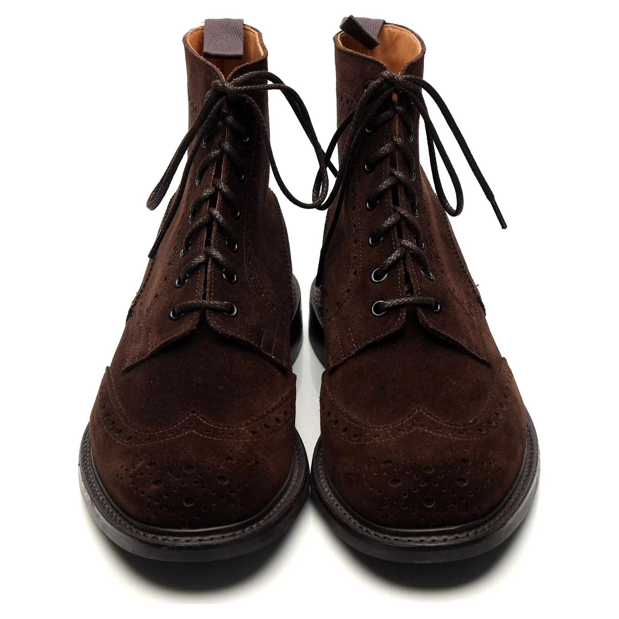 'Stow' Dark Brown Suede Boots Brogues UK 10