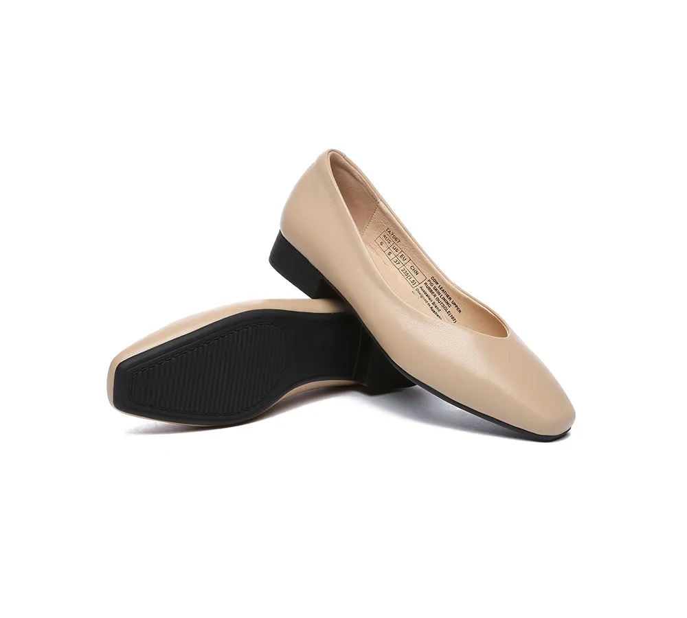 TARRAMARRA® Women Leather Square Toe Ballet Flats