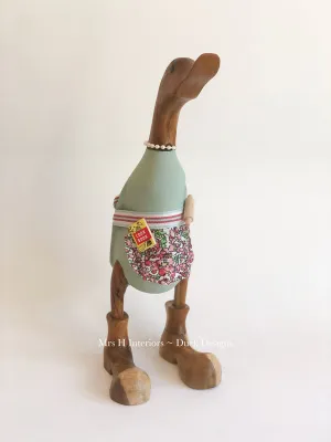 The Queen of Cakes - Decorated Wooden Duck in Boots by Mrs H the Duck Lady