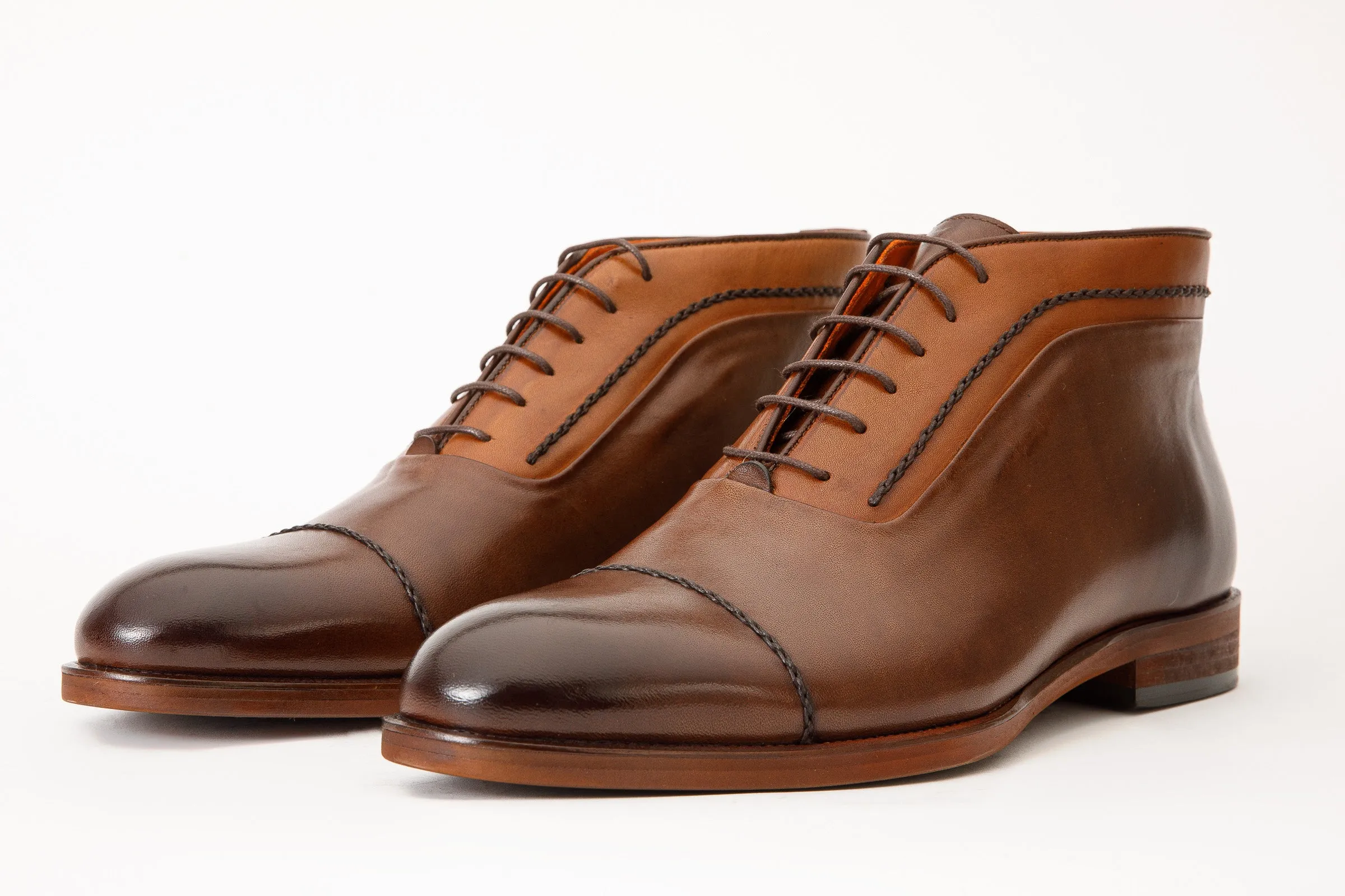 The Rome Tan Leather Oxford Cap-Toe Men Boot