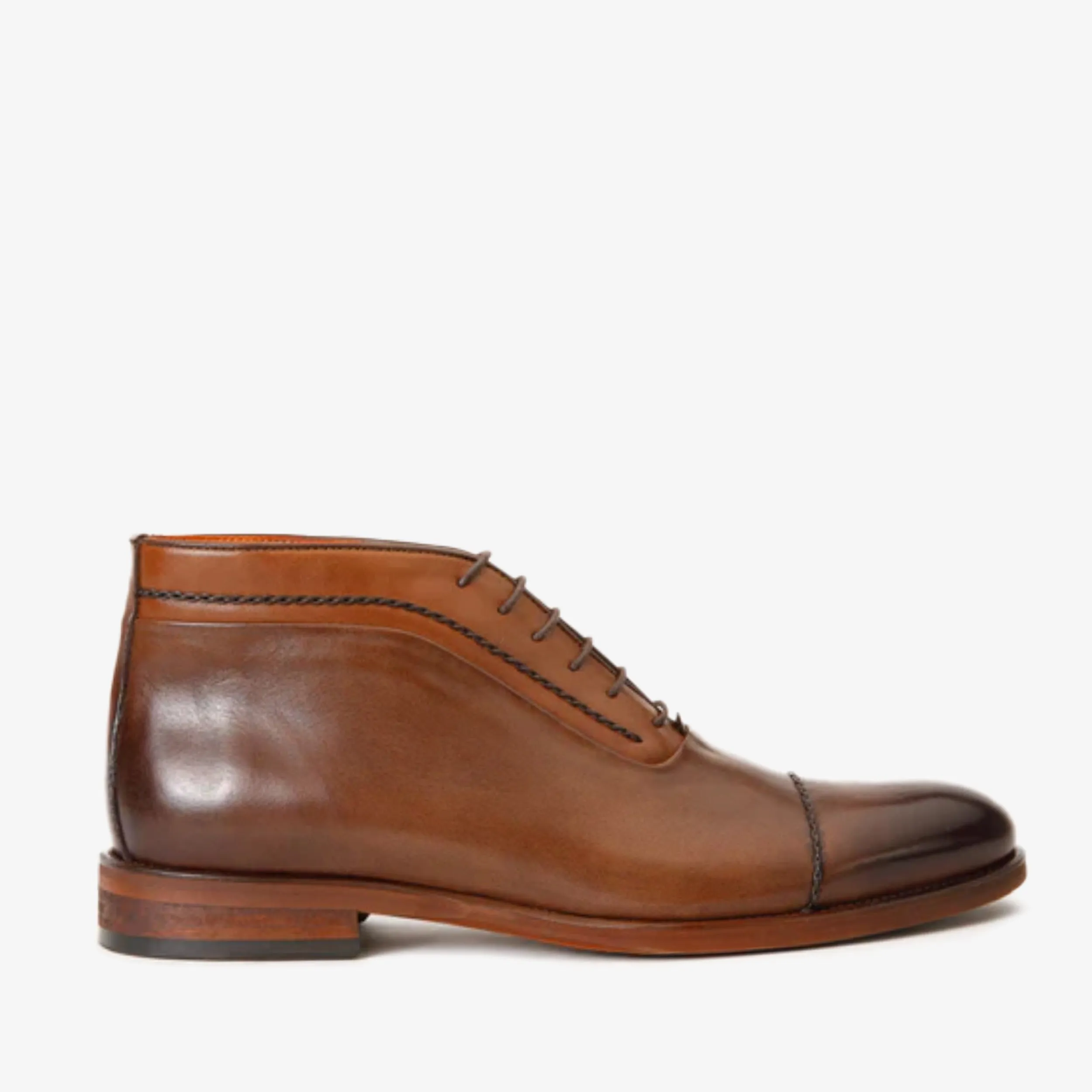 The Rome Tan Leather Oxford Cap-Toe Men Boot