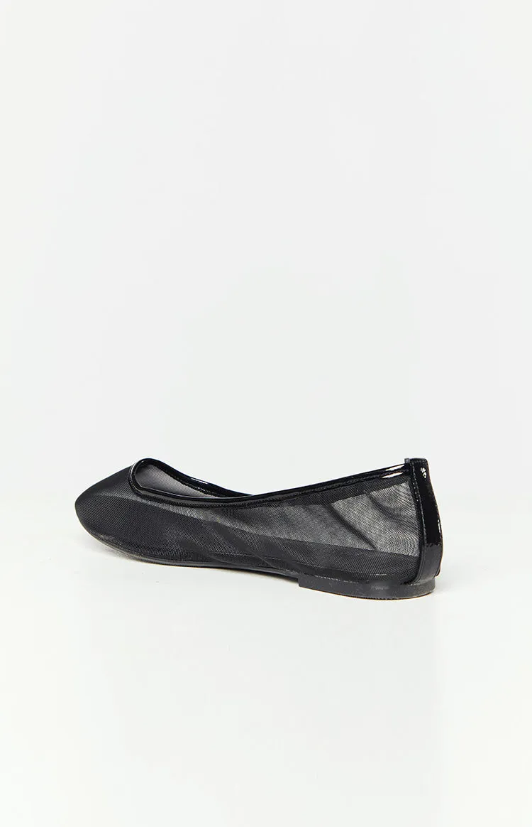 Therapy Arlo Black Crinkle Patent PU Ballet Flats