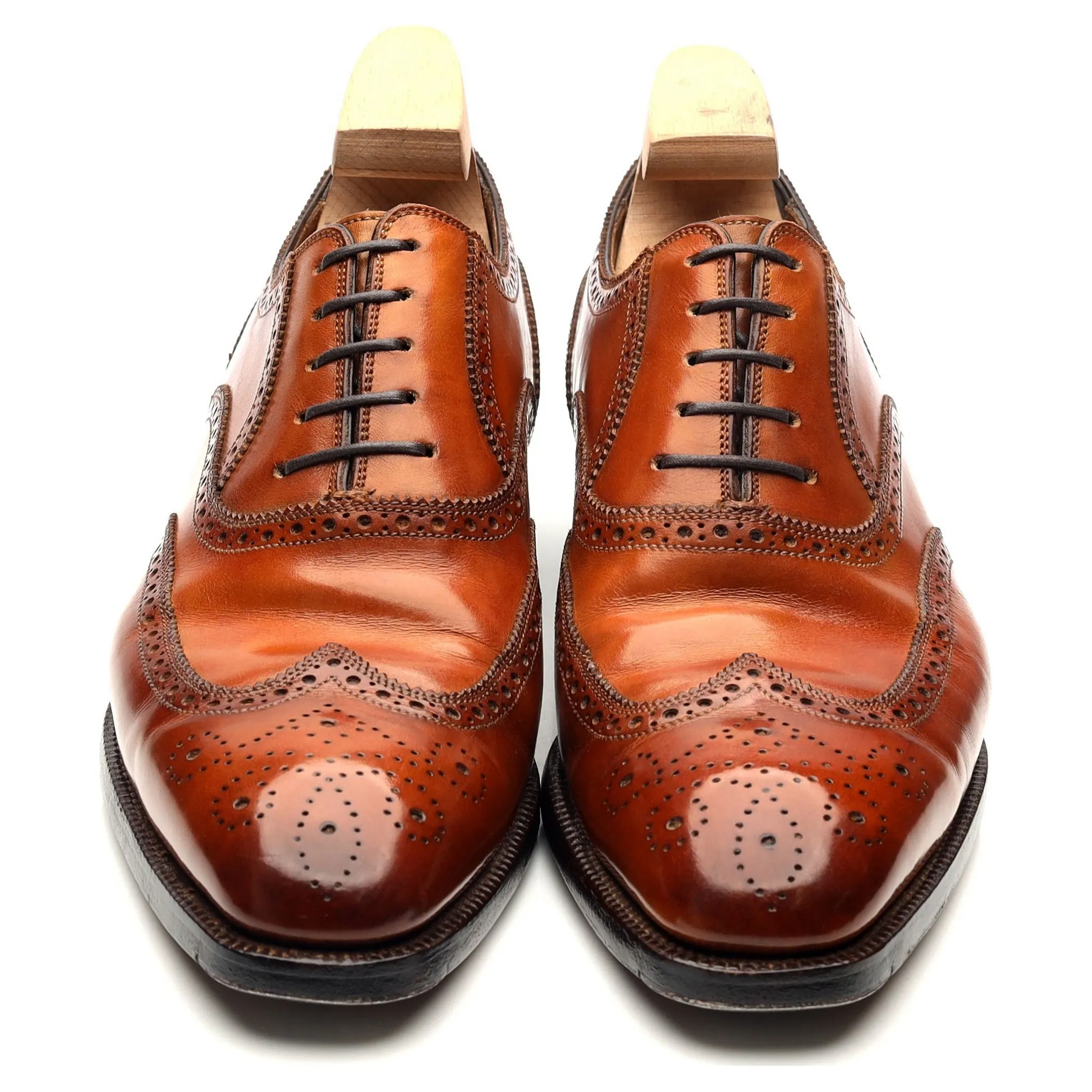 'Titanus' Tan Brown Leather Oxford Brogues UK 7.5 E