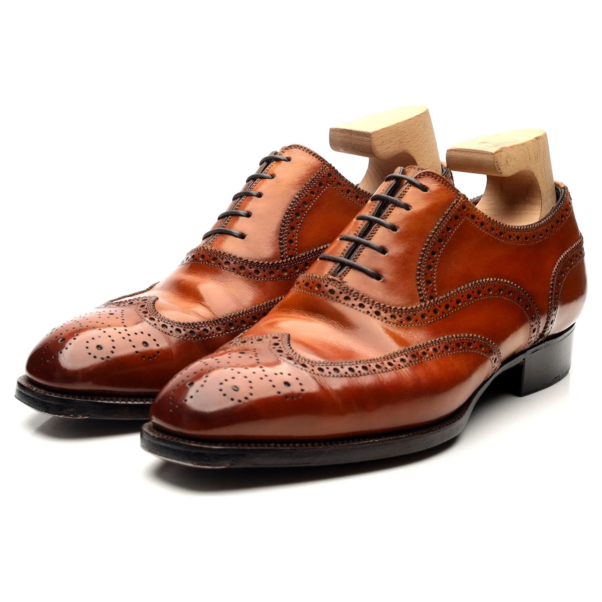 'Titanus' Tan Brown Leather Oxford Brogues UK 7.5 E